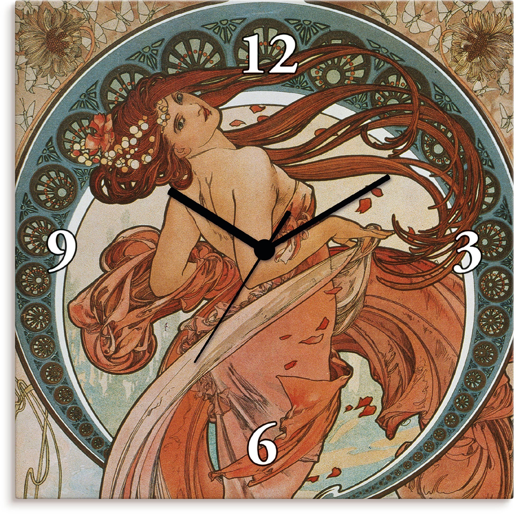 Image of Artland Wanduhr »Vier Künste: Der Tanz. 1898.«, lautlos, ohne Tickgeräusche, nicht tickend, geräuschlos - wählbar: Funkuhr o. Quarzuhr, moderne Uhr für Wohnzimmer, Küche etc. - Stil: modern bei Ackermann Versand Schweiz