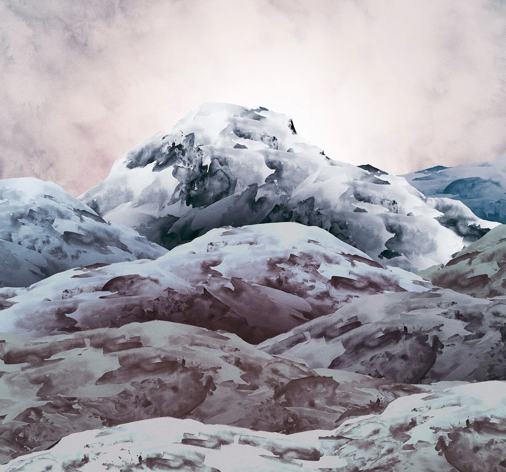 Image of Komar Vliestapete "Digitaldruck Vlies - Shadow Mountain - Grösse 300 x 280 cm" bedruckt glatt Wohnzimmer, Schlafzimmer