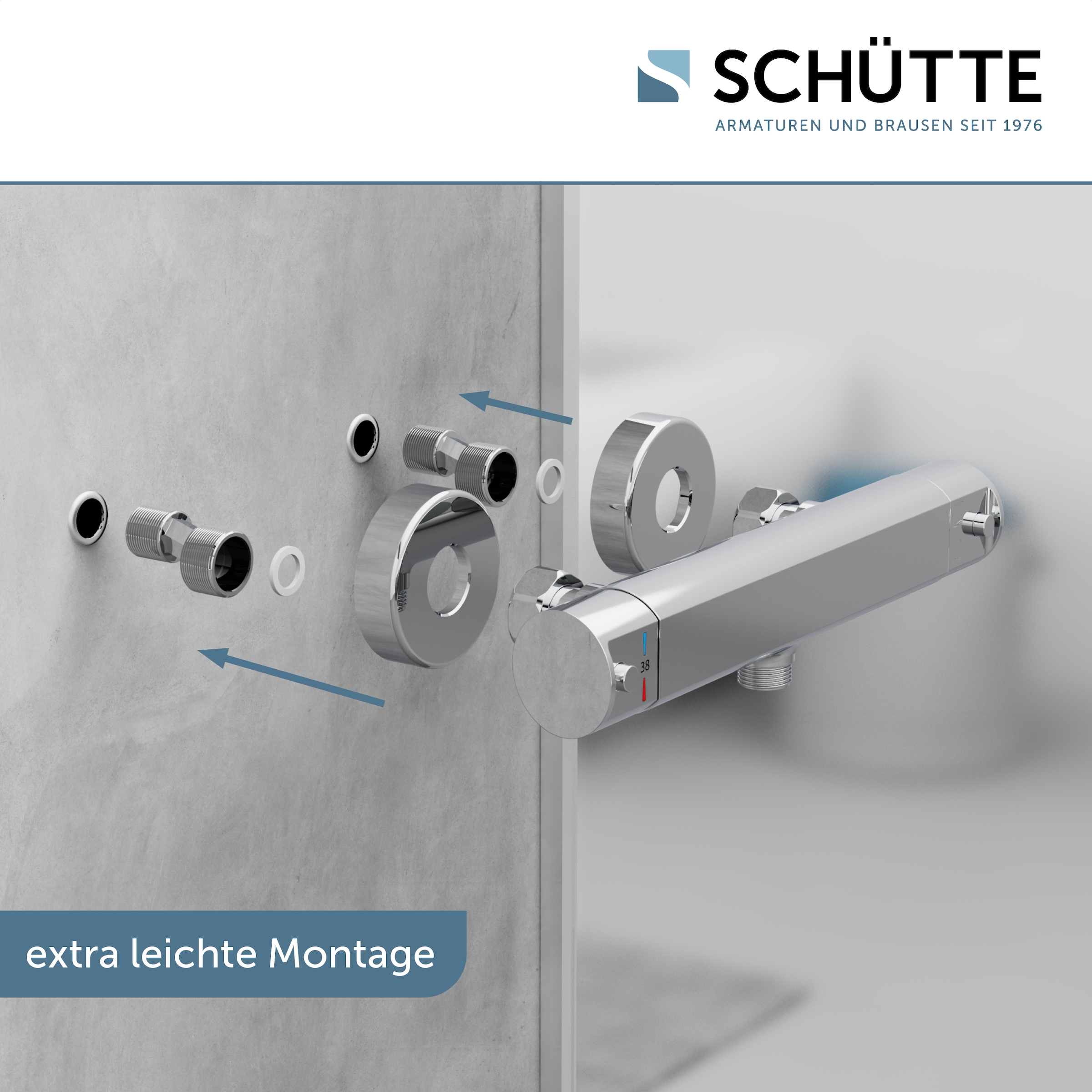 Schütte Thermostat de douche »VITA« fonction Eco-Stop économisant l'eau, verrouillage de sécurité, refroidissement innovant