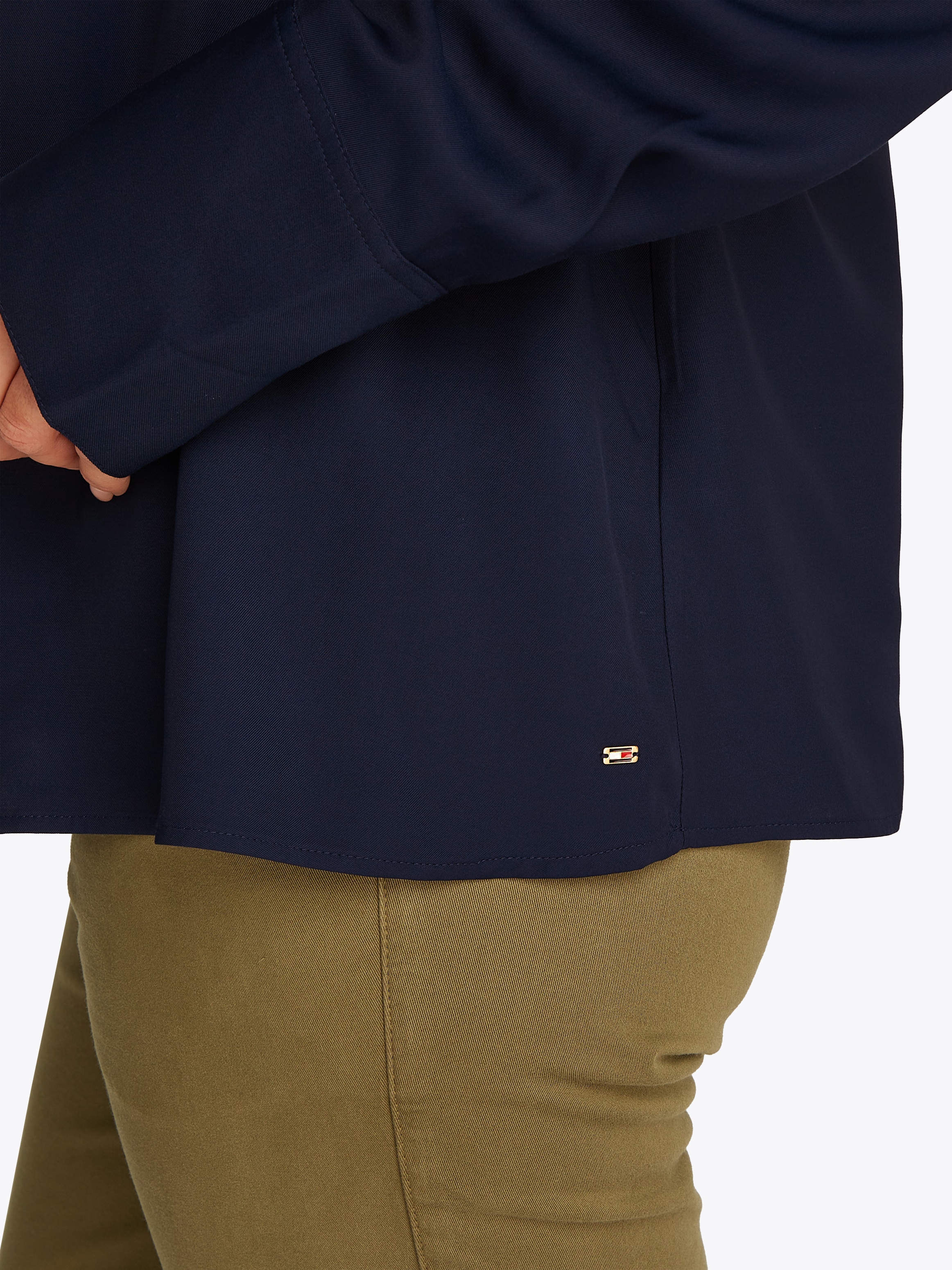 Tommy Hilfiger Curve Klassische Bluse »CRV SOFT VIS V NECK LS BLOUSE«, in Grossen Grössen, V-Ausschnitt