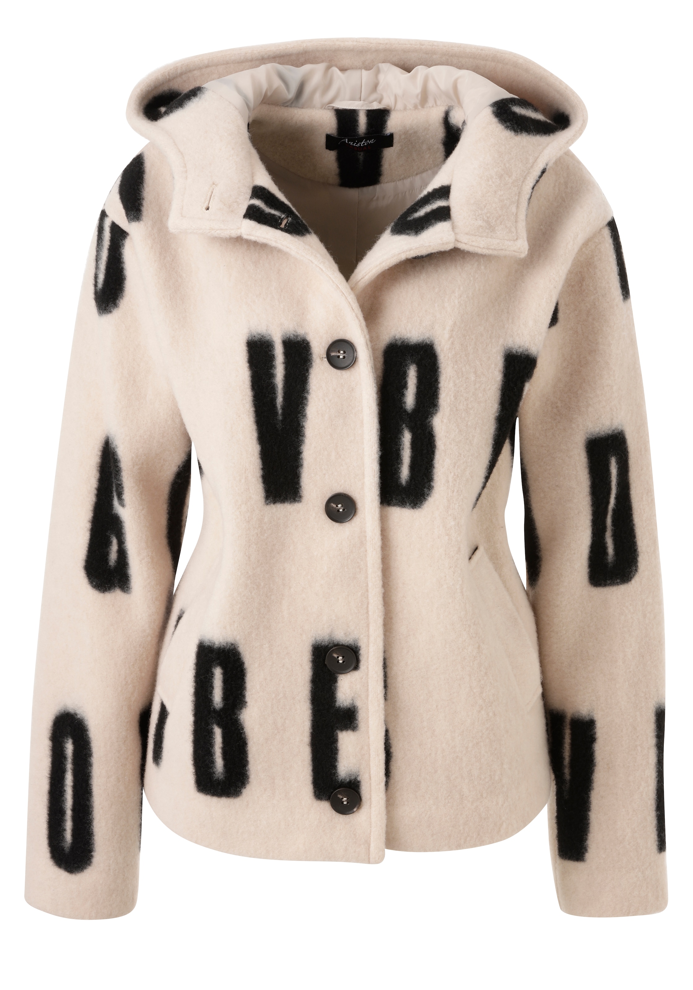 Aniston CASUAL Fleecejacke, mit grossflächigem "GOOD VIBES"-Schriftzug - NEUE KOLLEKTION