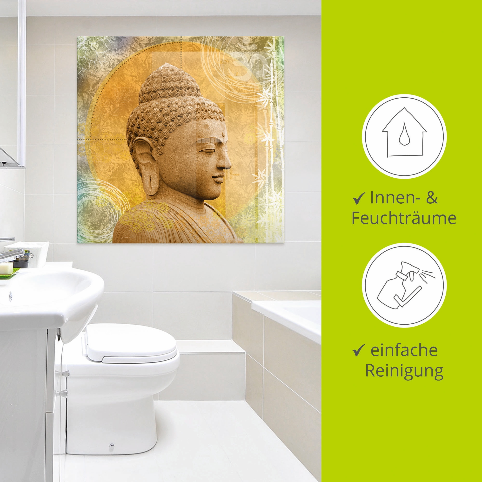 Artland Glasbild »Buddha II«, Spa, (1 St.), in verschiedenen Grössen