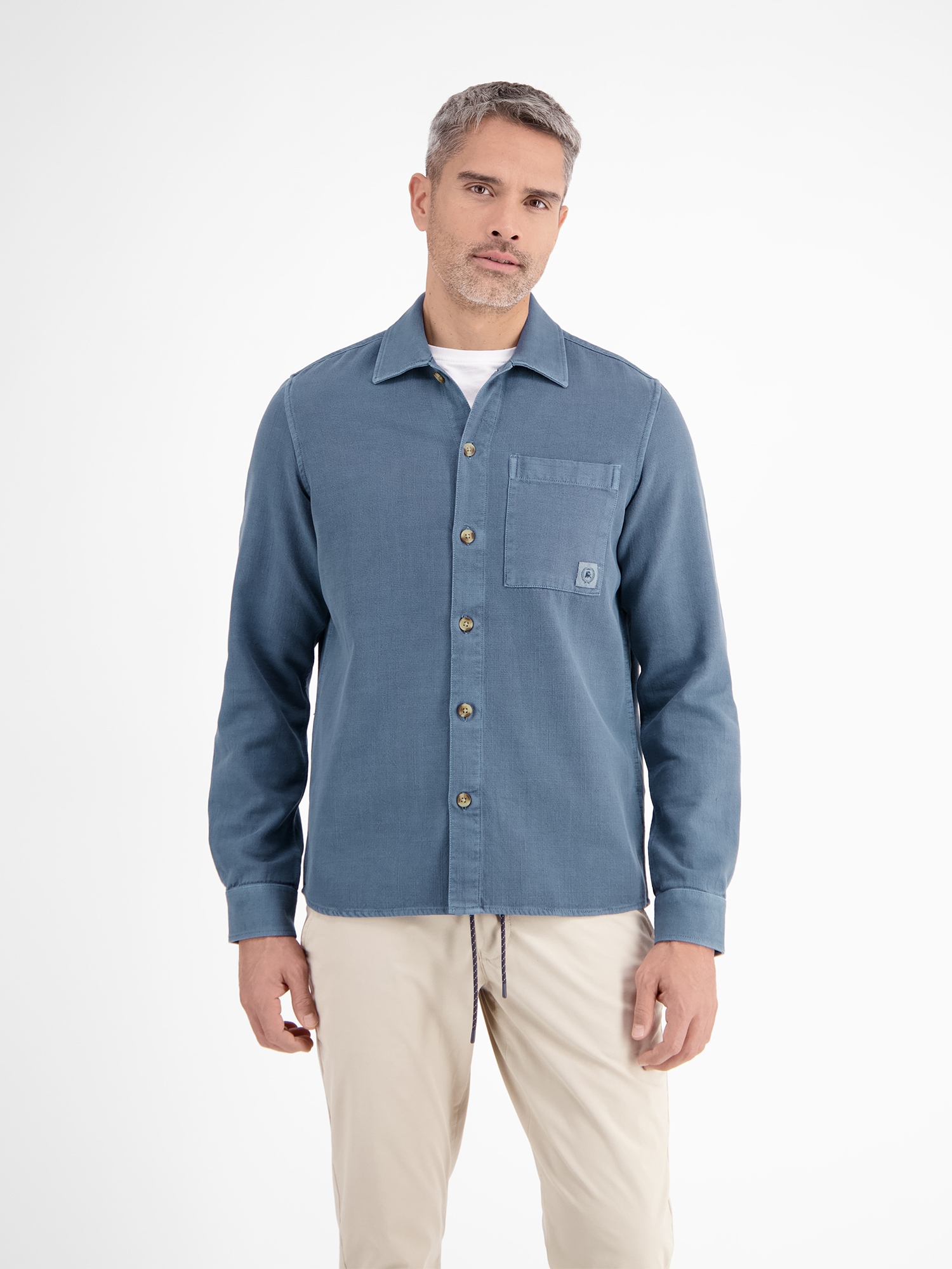 Image of LERROS Langarmhemd "Hemdjacke in kerniger Struktur"