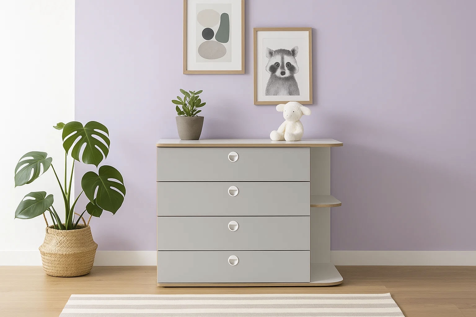 Image of Home affaire Kommode "ELLETE Schrank mit 4 Schubladen und 2 offene Fächer, Breite 116 cm" Sideboard mit viel Stauraum, Masse B/T/H: 116/42/82,7 cm