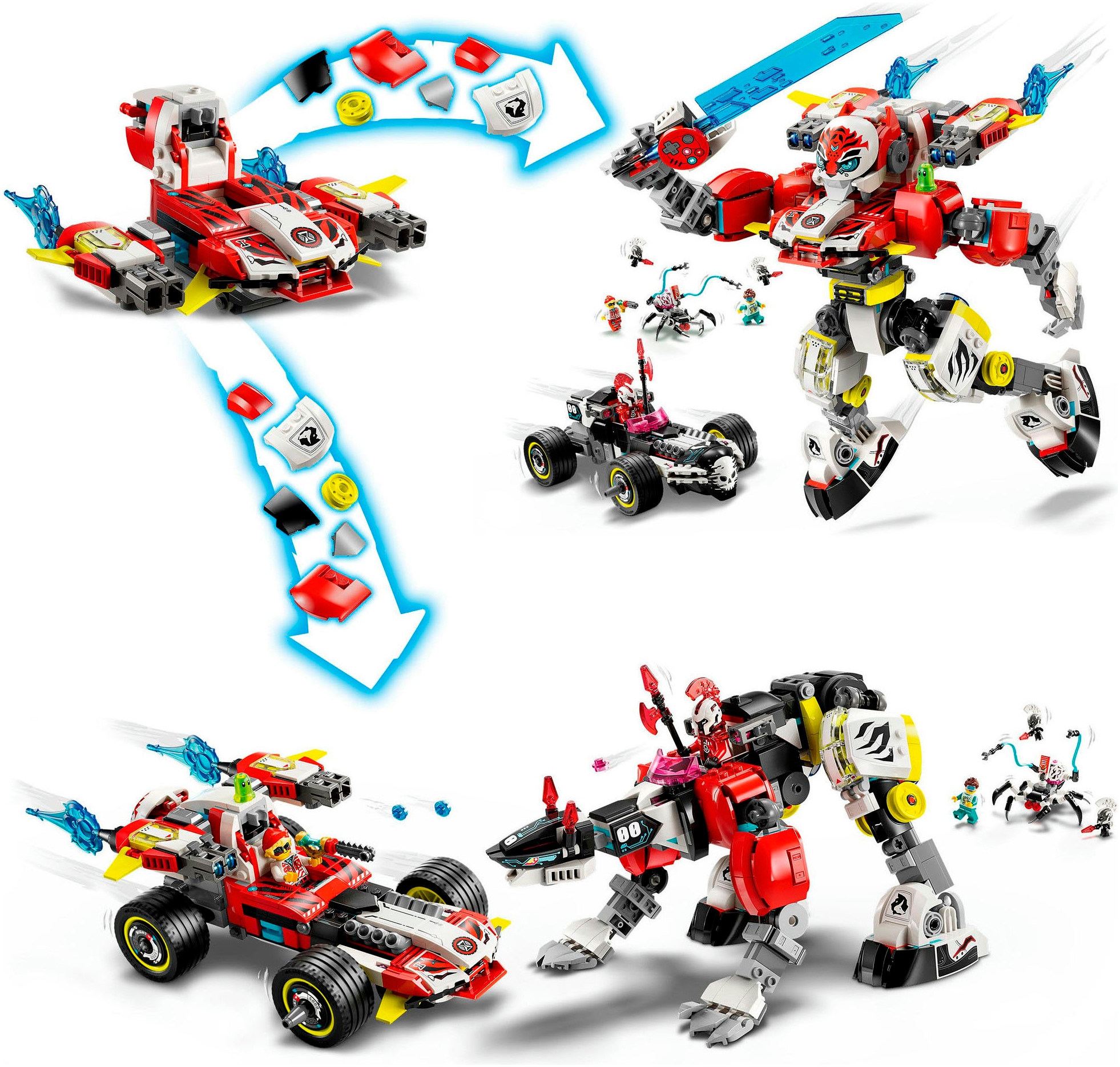 LEGO® Pions de construction »Coopers Tiger-Mech und Zero's Hot Rod Auto (71497), LEGO DREAMZzz« fabriqué en Europe