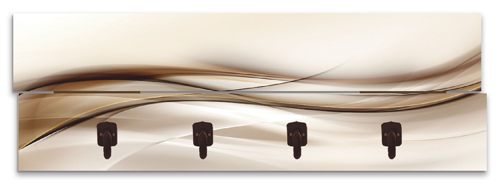 Image of Artland Garderobenleiste »Braune abstrakte Welle«, platzsparende Wandgarderobe aus Holz mit 4 Haken, geeignet für kleinen, schmalen Flur, Flurgarderobe bei Ackermann Versand Schweiz