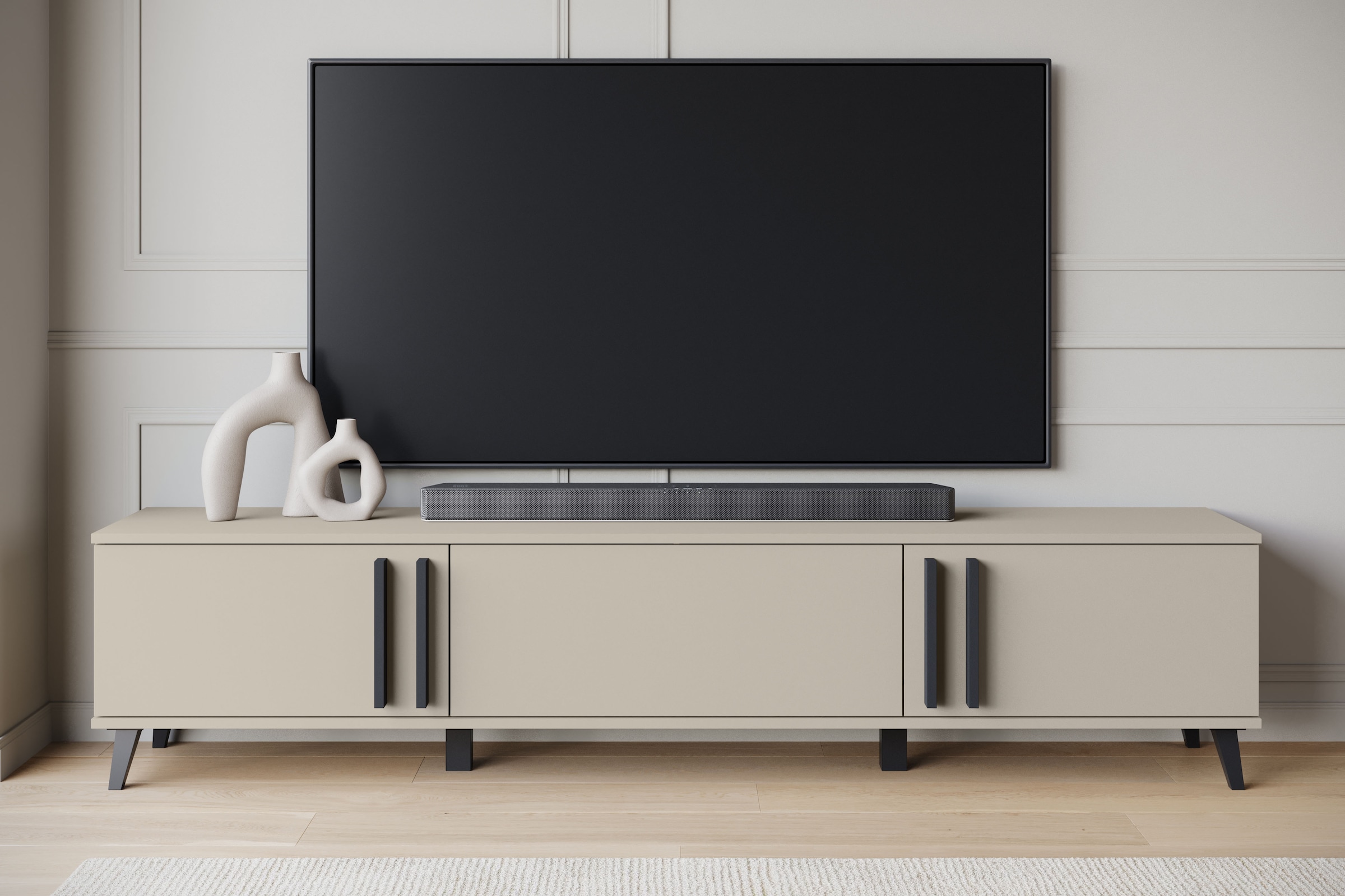 Image of Home affaire "Helsinki, TV-Kommode Breite 180cm" 1 Stk. tlg. modernes Design, 3 Klapptüren
