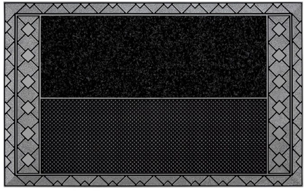 Home2Fashion Fussmatte »DC - Rhombus«, rechteckig, 8 mm Höhe, Schmutzfangmatte, robust, mit Bordüre, In- und Outdoor geeignet
