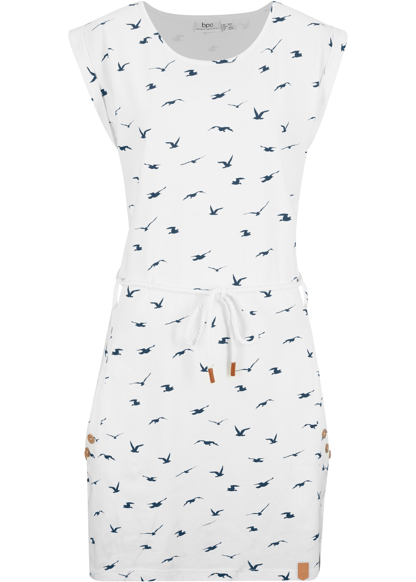 bonprix Robe t-shirt mit All-Over Print, Kurzarm-Design, bequeme Passform