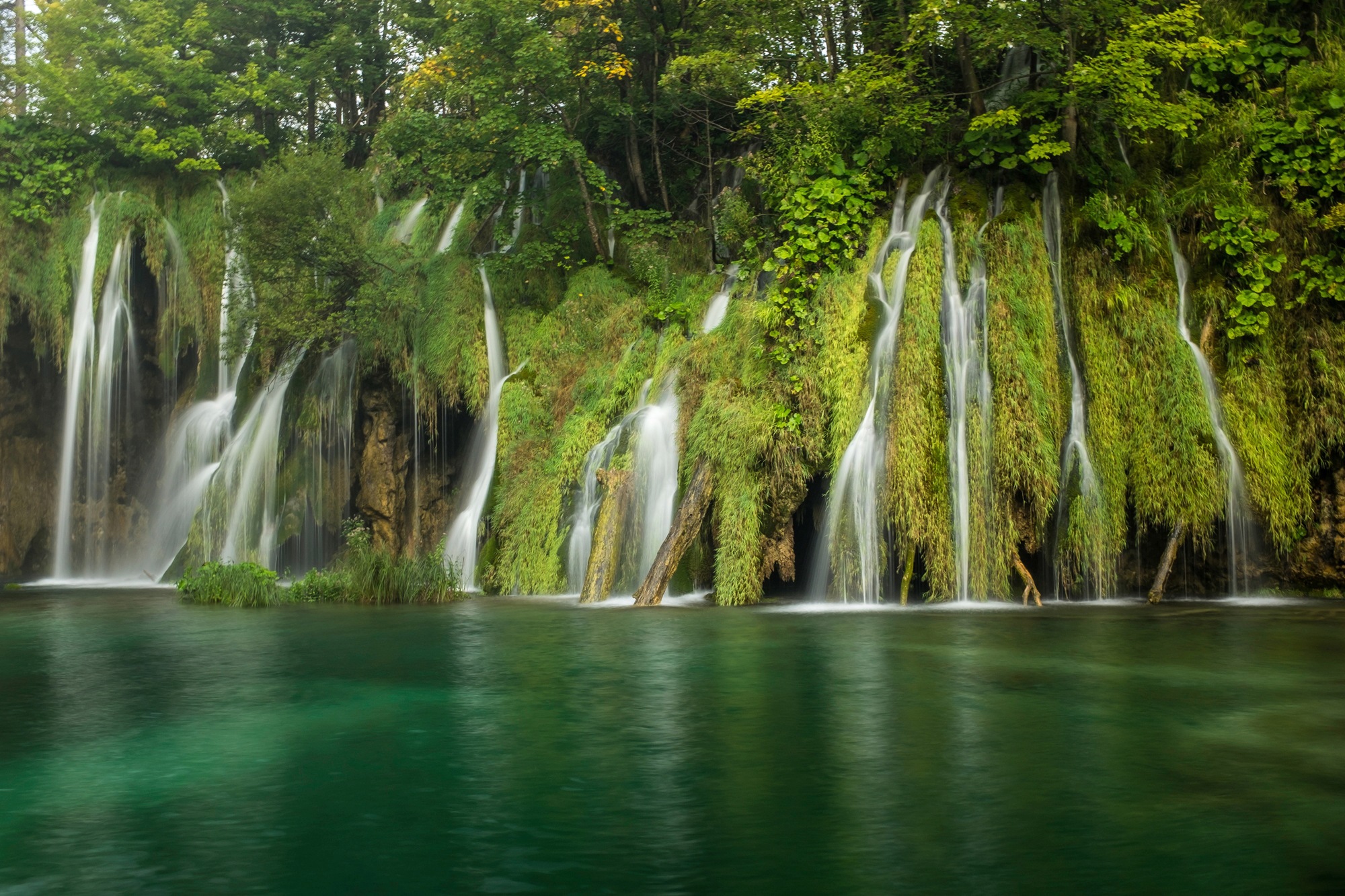 Image of Papermoon Fototapete »WASSERFALL-BÄUME FLUSS SEE STEINE BLUME WALD BACH SONNE«, Vliestapete, hochwertiger Digitaldruck, inklusive Kleister bei Ackermann Versand Schweiz