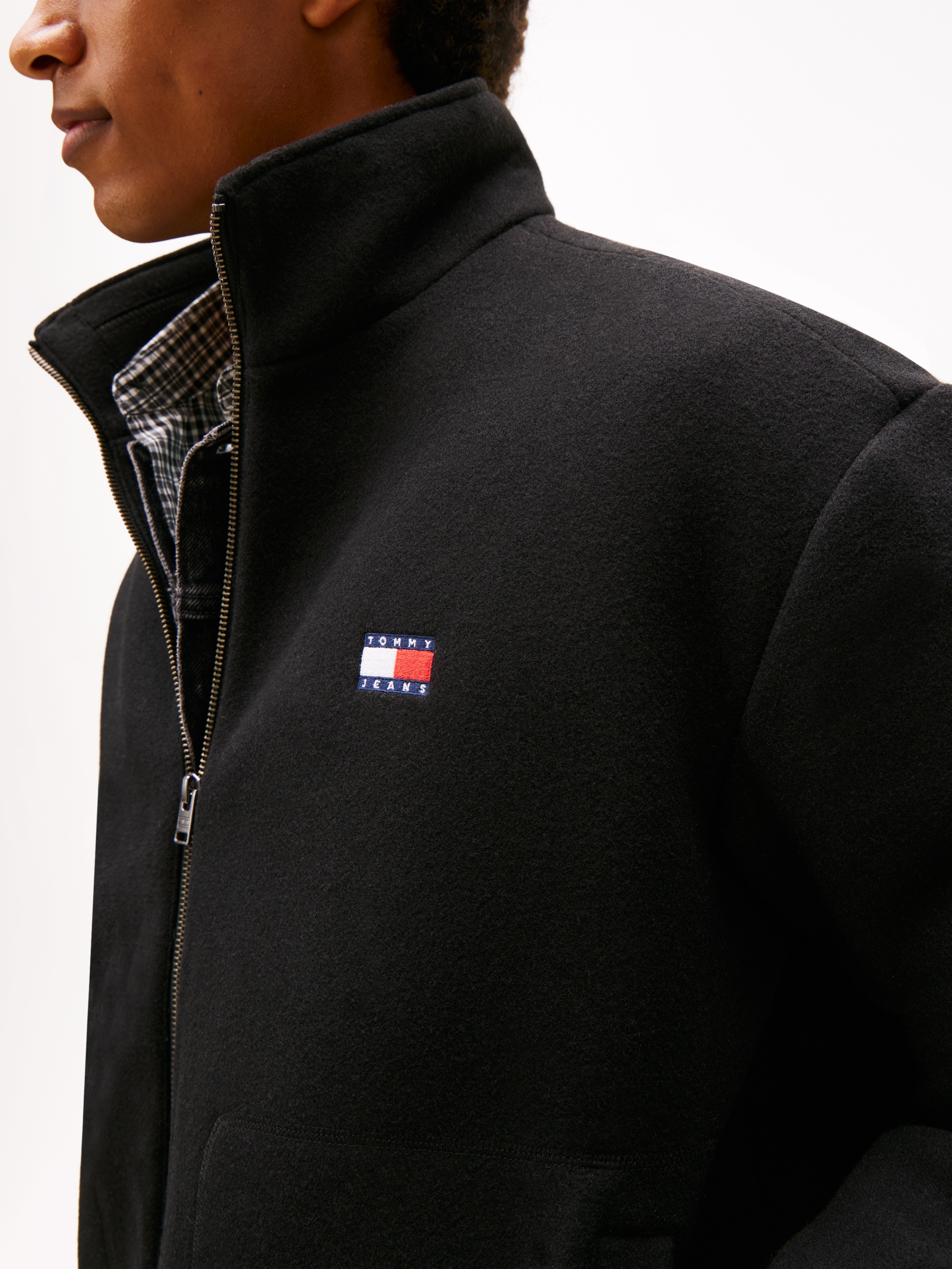 Tommy Jeans Veste polaire »TJM ESSENTIAL WOOL PADDED« relaxed fit, Stehkragen