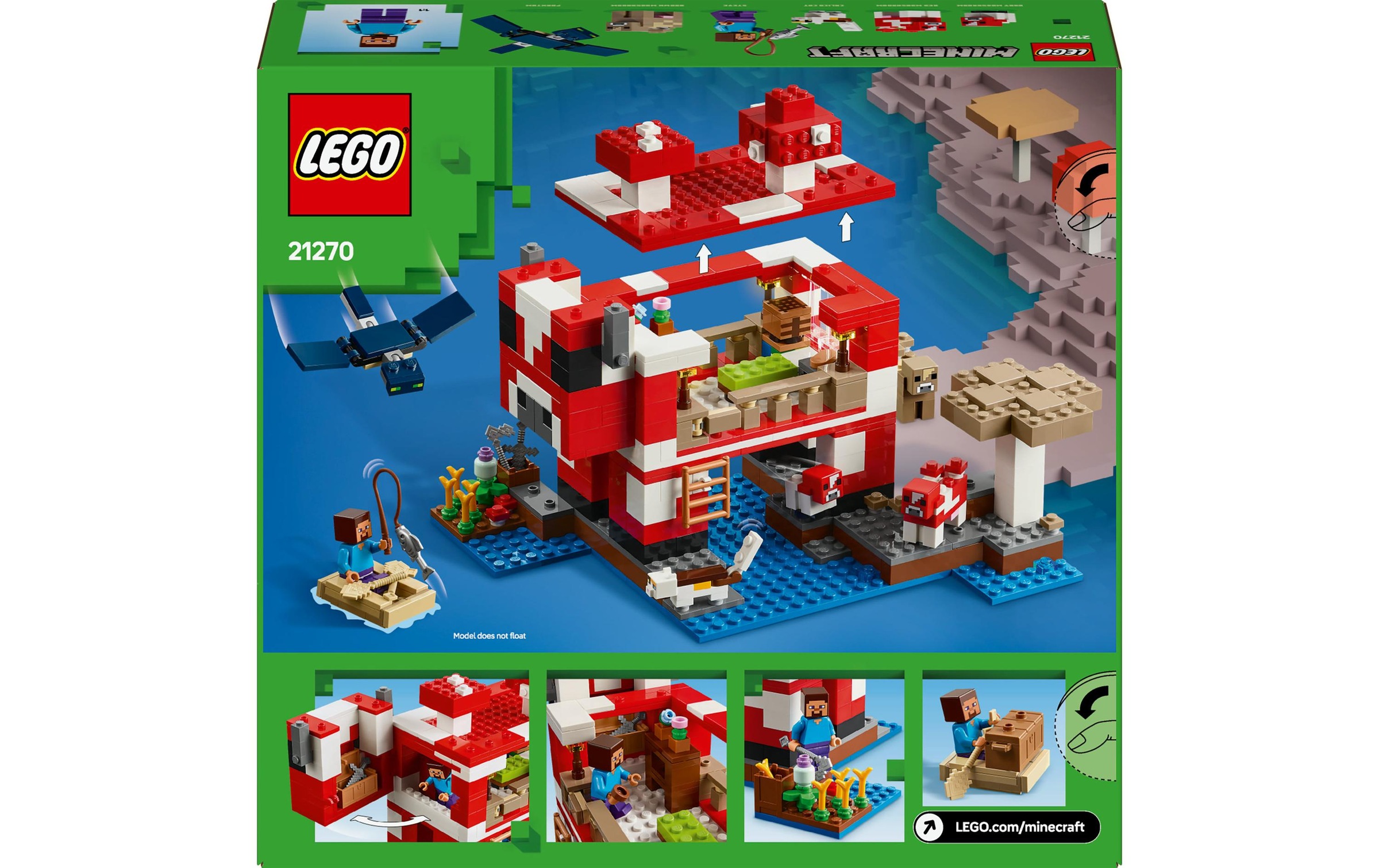 LEGO® Spielbausteine »Minecraft Das Pilzkuh-Haus 21270«, (500 St.)