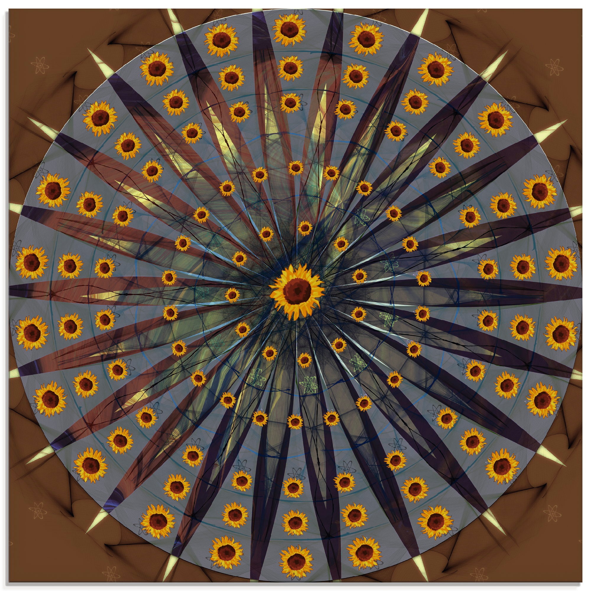 Image of Artland Glasbild »Mandala - Sonnenblume«, Muster, (1 St.) bei Ackermann Versand Schweiz
