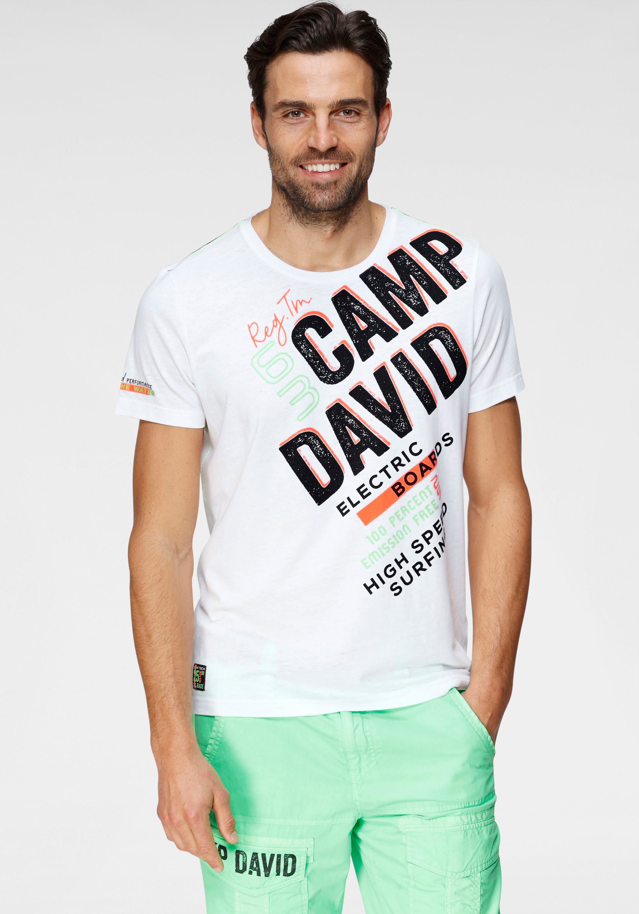 Image of CAMP DAVID T-Shirt, mit Logofrontprint bei Ackermann Versand Schweiz