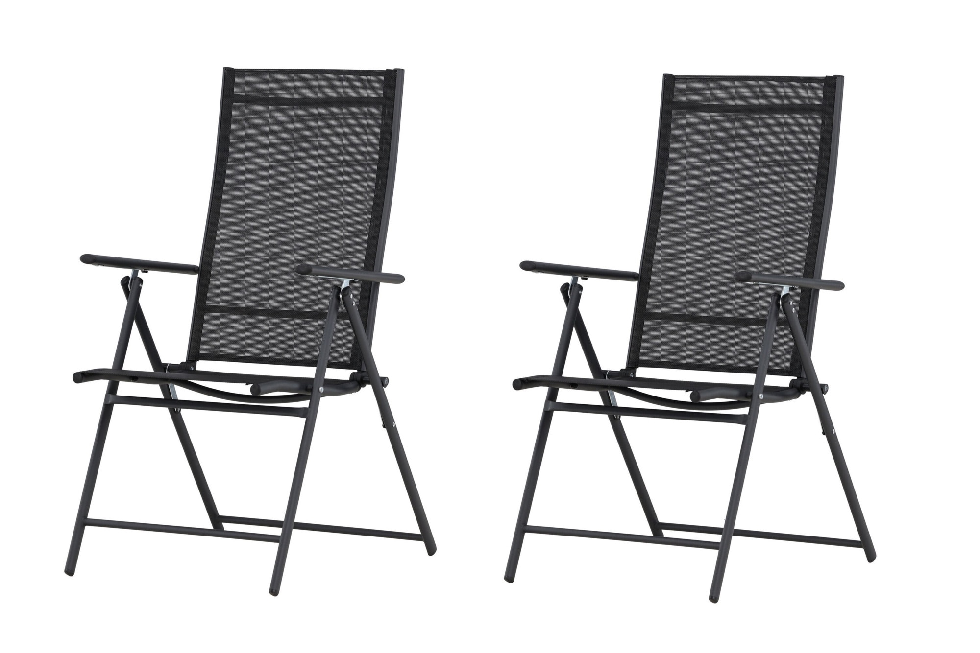 Venture Home Chaise de jardin »Levanzo, 2er-Set Gartenstühle klappbar, belastbar bis 110 kg« () Stuhlset, Stahlrahmen, Textilene-Sitz, klappbar, verstellbare Lehne