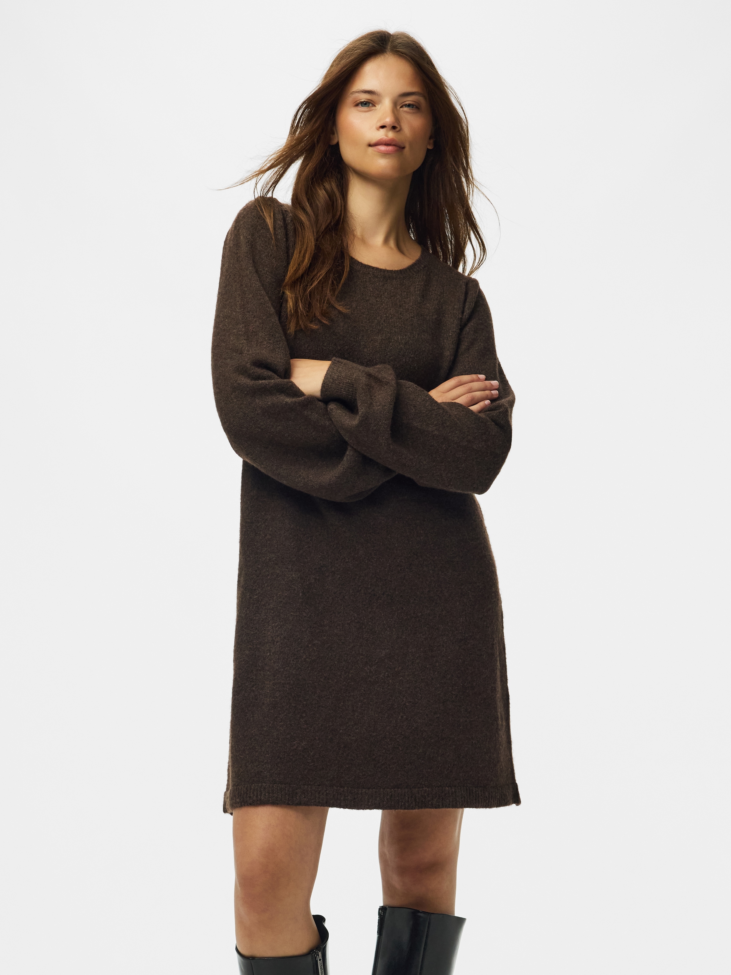 Image of pieces Strickkleid "PCSALLY LS O-NECK KNIT DRESS NOOS BC" Materialmix