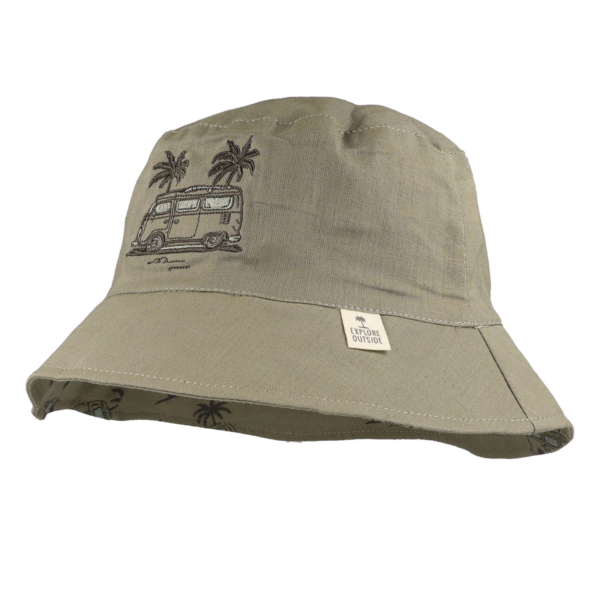 MAXIMO Chapeau de pêcheur 1 cuis Leinen-Mix, Camping-Motiv, Jungen, Kids