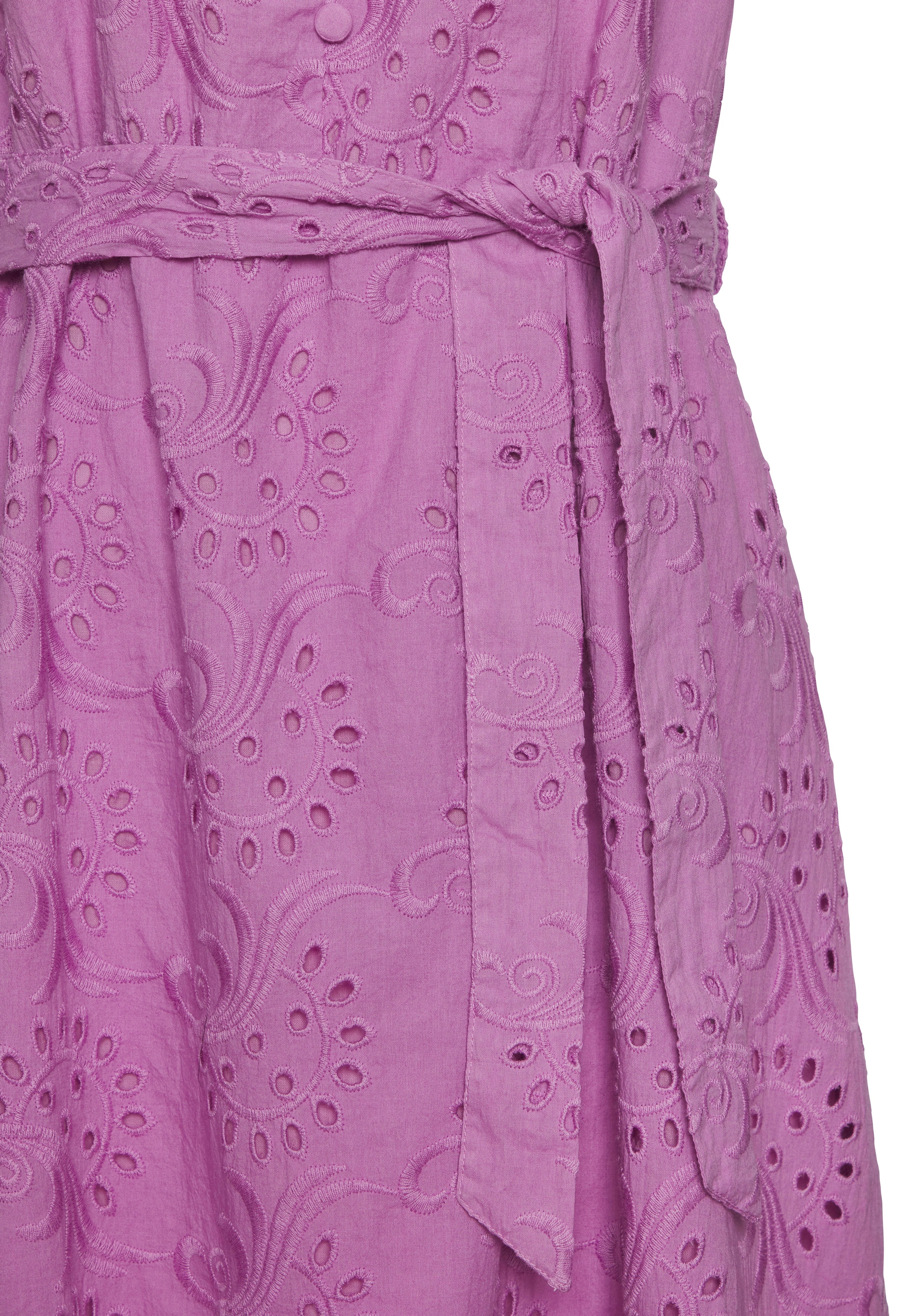 LASCANA Robe chemisier et broderie ajourée, robe en dentelle