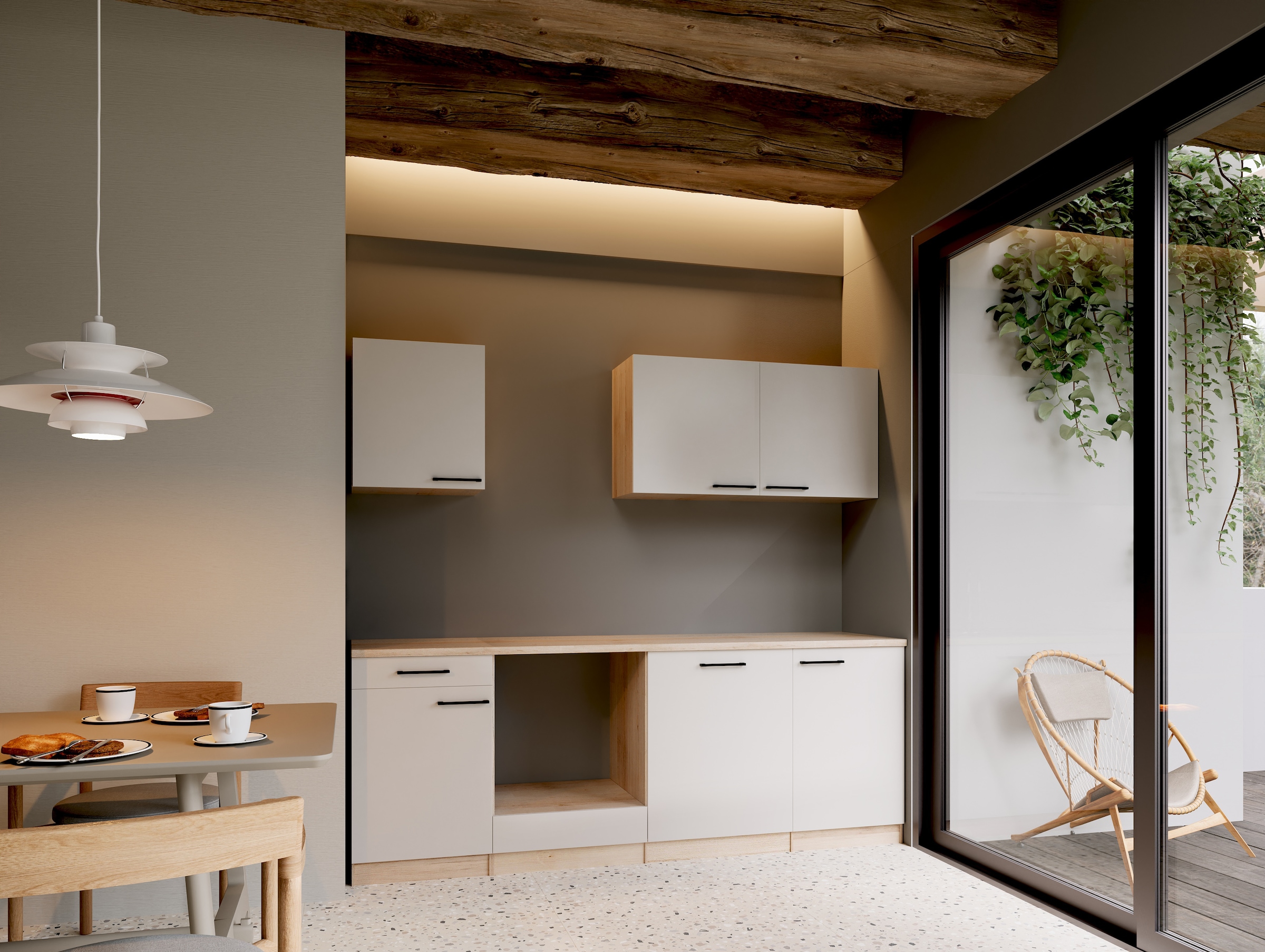 RESPEKTA Cuisine »Merle« démonté, avec appareils électroménagers en option, fonction Soft Close, largeur 220 cm