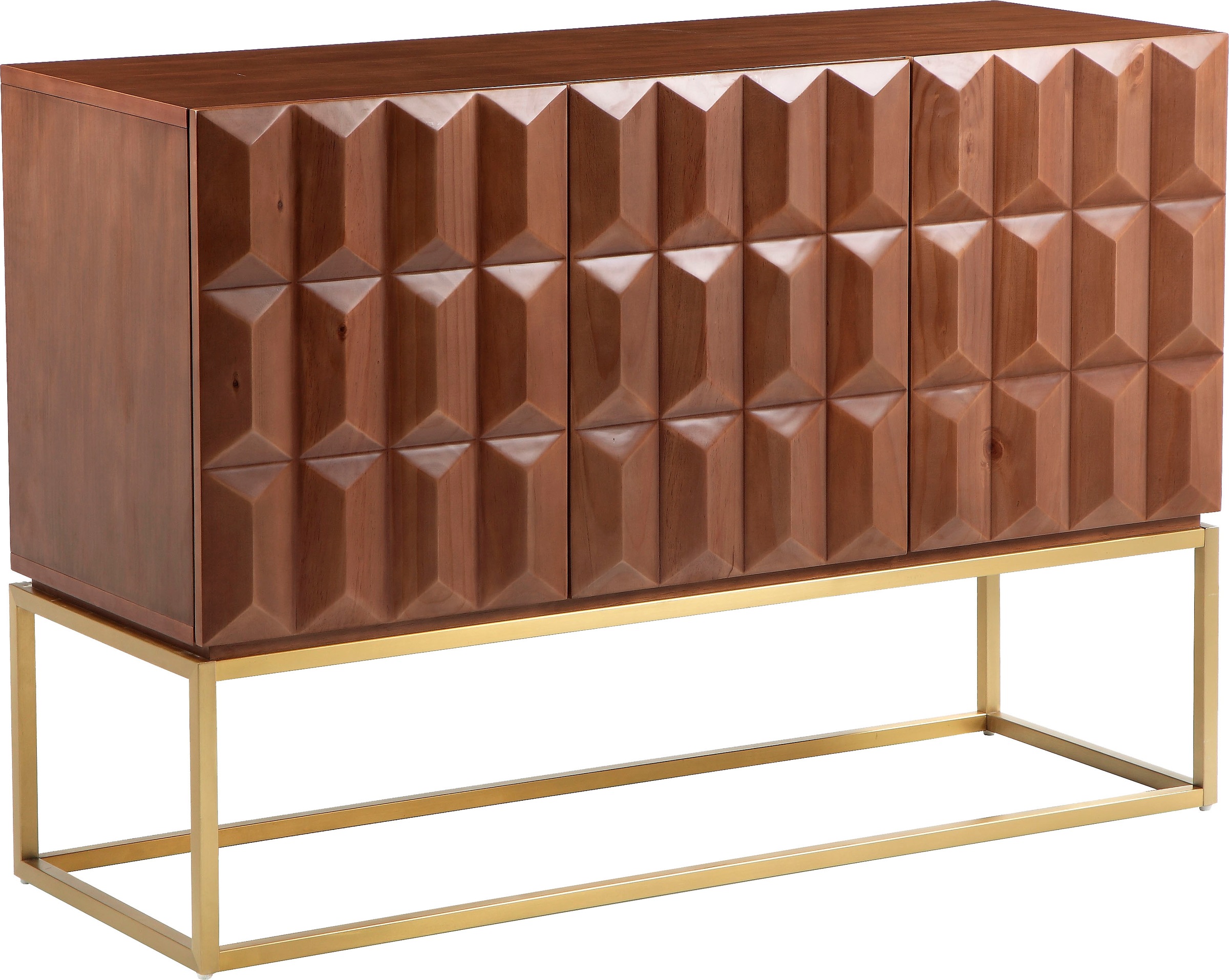 Image of Leonique Sideboard »Alais«, in 3D-Optik, mit viel Stauraum und goldfarbenem Metallgestell bei Ackermann Versand Schweiz