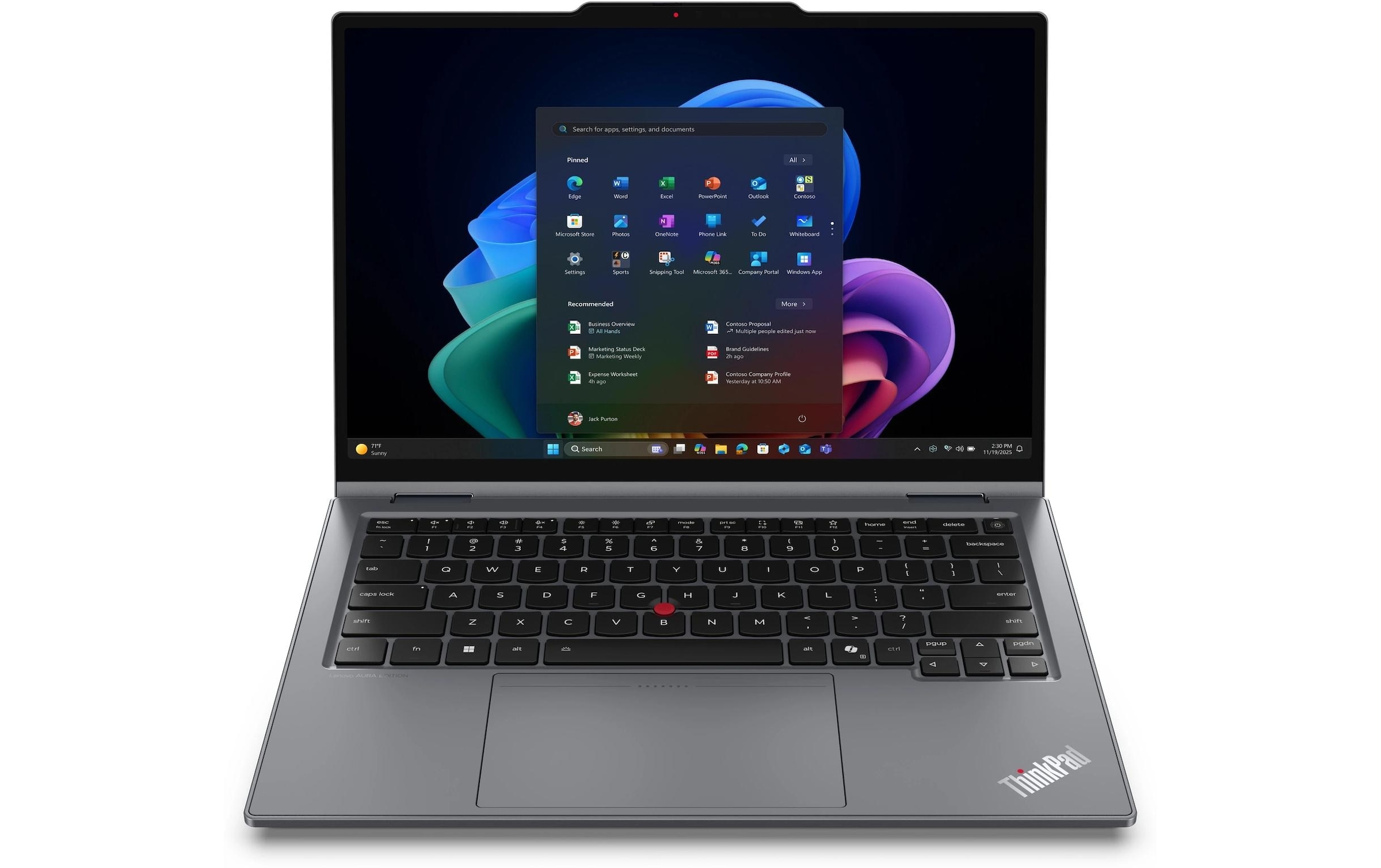 Lenovo Business-Notebook »ThinkPad X1 2-in-1 Gen 11 Aura Edition Copilot+ PC« / 14 ″ Intel Core Ultra 5 Integrierte NPU (Neural Processing Unit)