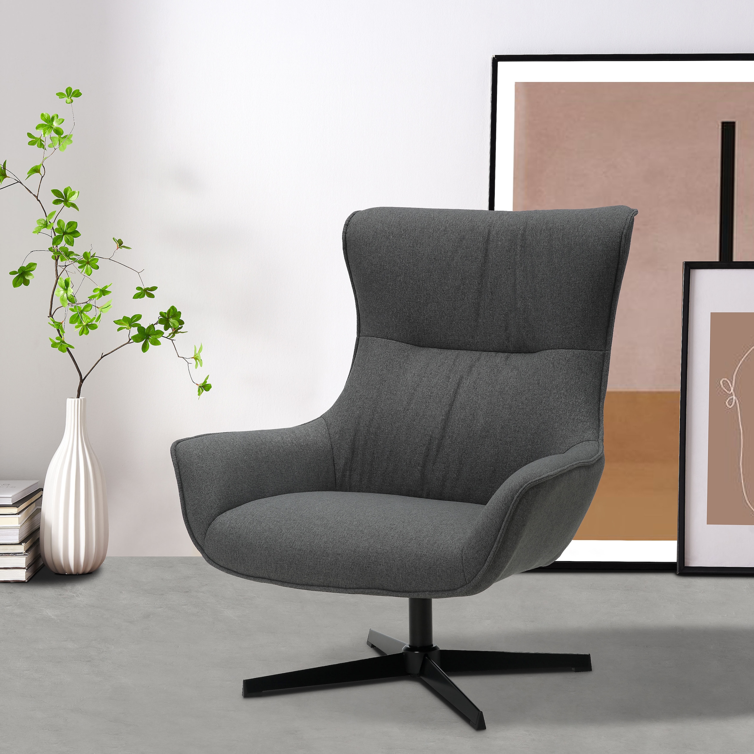 INOSIGN Fauteuil à oreilles »FORNEY, Relax-Sessel, TV-Sessel, Lounge-Sessel,« 360° drehbar