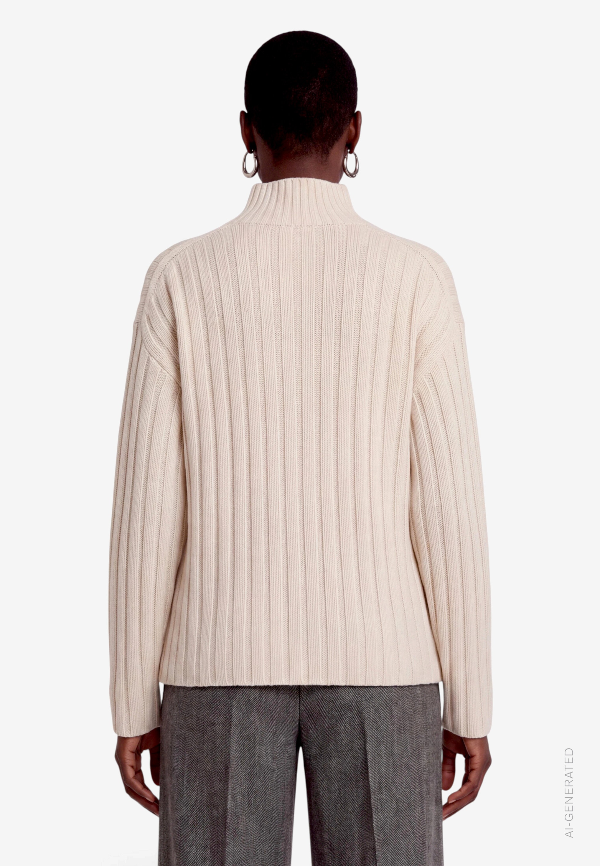 Zero Strickpullover Winterpullover mit Stehkragen