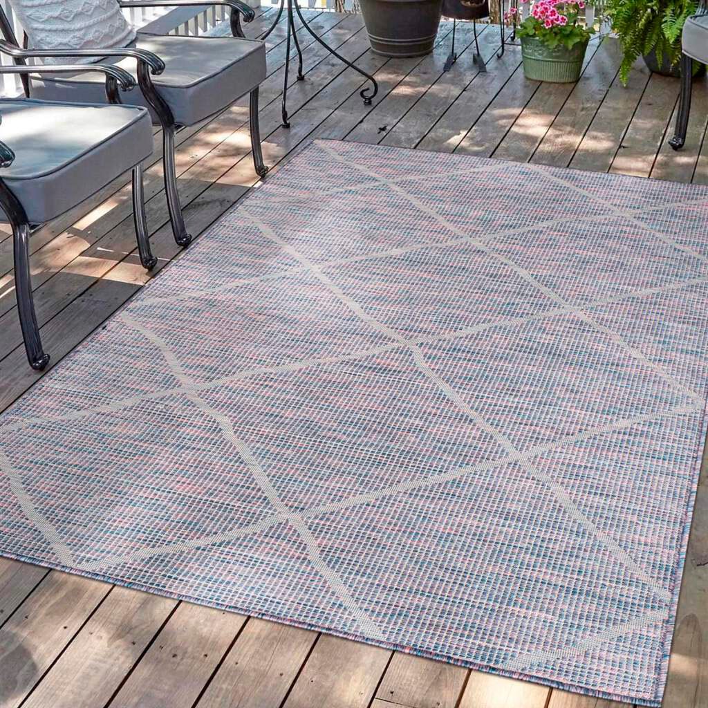 Carpet City Teppich »Palm«, Wetterfest für & rechteckig, Terrasse, flach Balkon, kaufen UV-beständig, günstig gewebt Küche