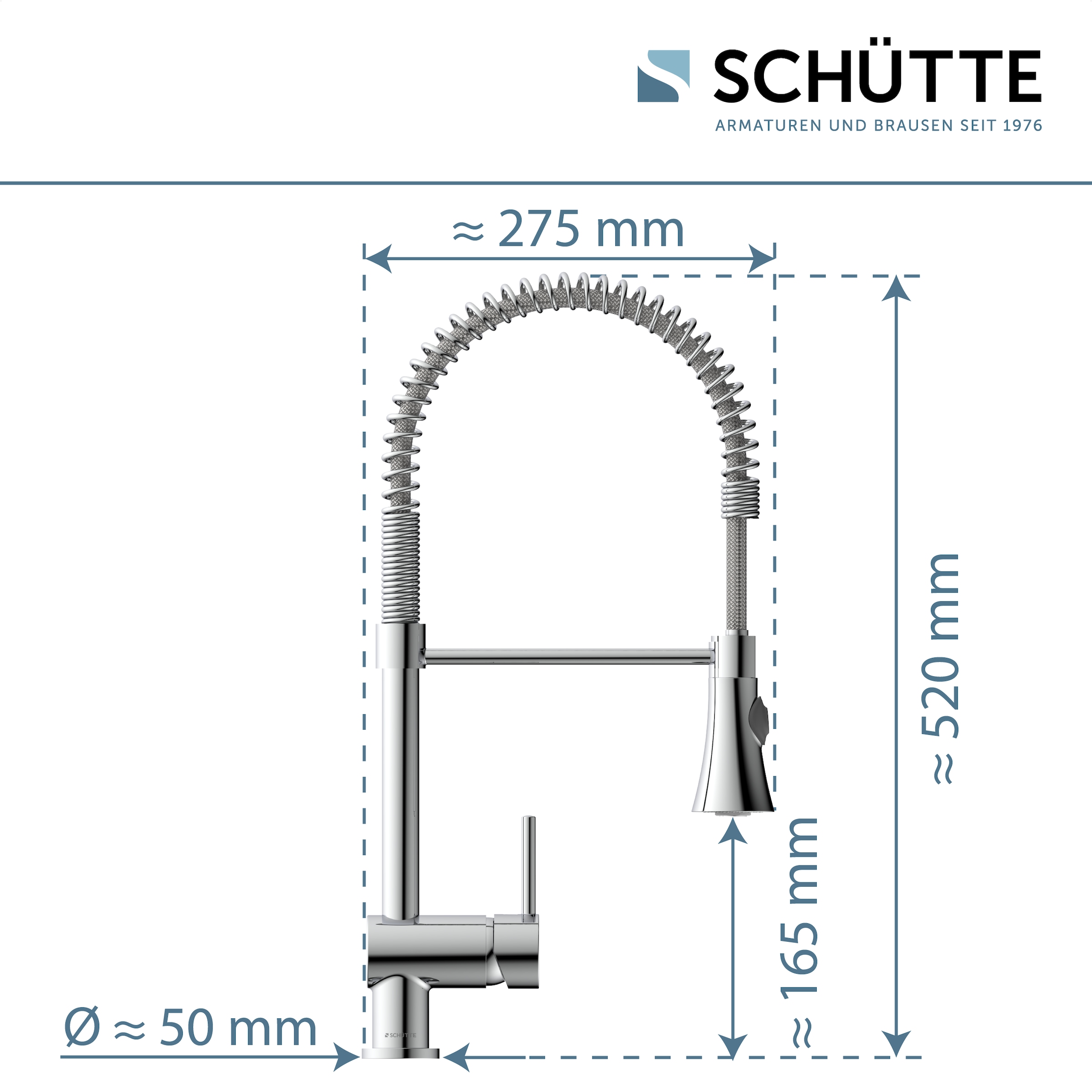 Schütte Robinet d'évier »CORNWALL« Robinetterie basse pression cuisine, robinet extractible, mitigeur, chrome