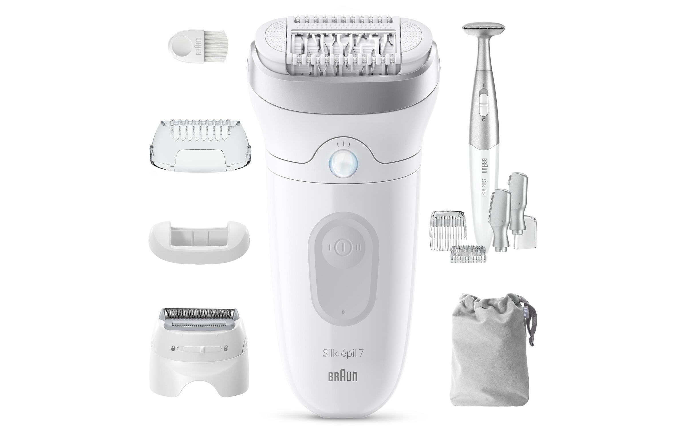 Image of Braun Epilierer "Silk-épil 7 SE7-241" Wet & Dry, inklusive Rasieraufsatz, Trimmeraufsatz und Bikini-Trimmer