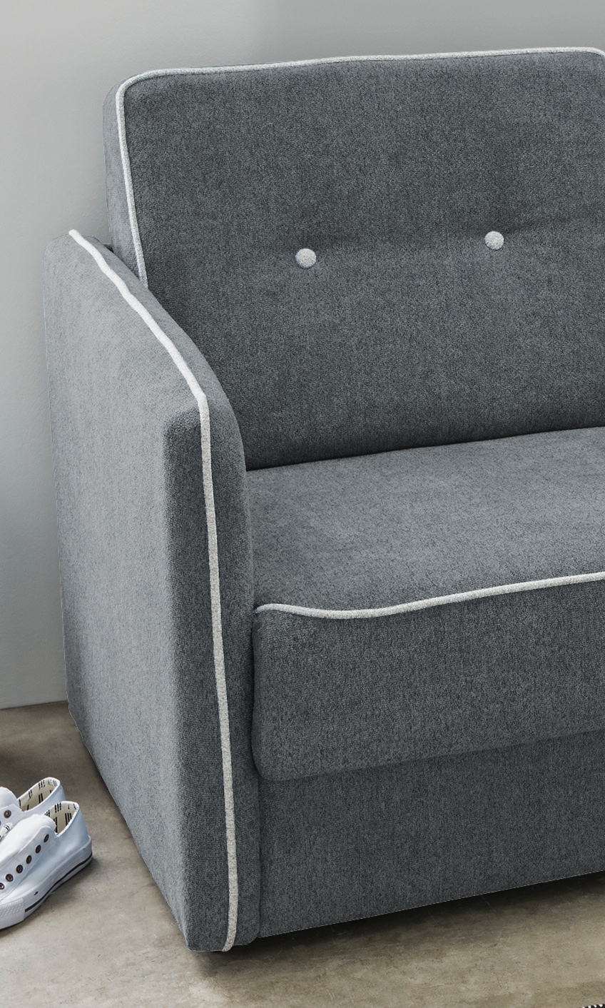 Home affaire Schlafsofa »Merina«, mit zweigeteilter Bettfunktion, Auszug nach vorn, Federkern