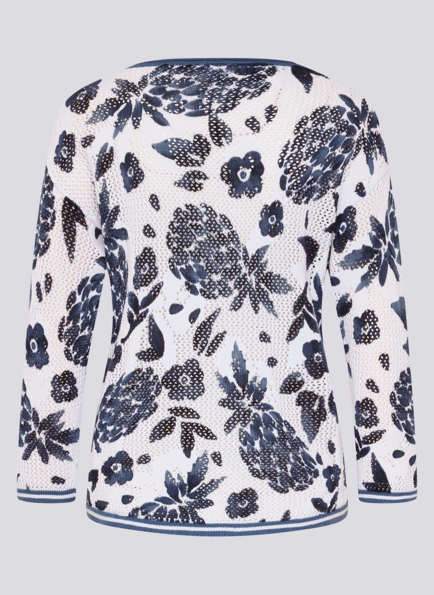 Rabe Pull à manches 3/4 im Häkel-Look