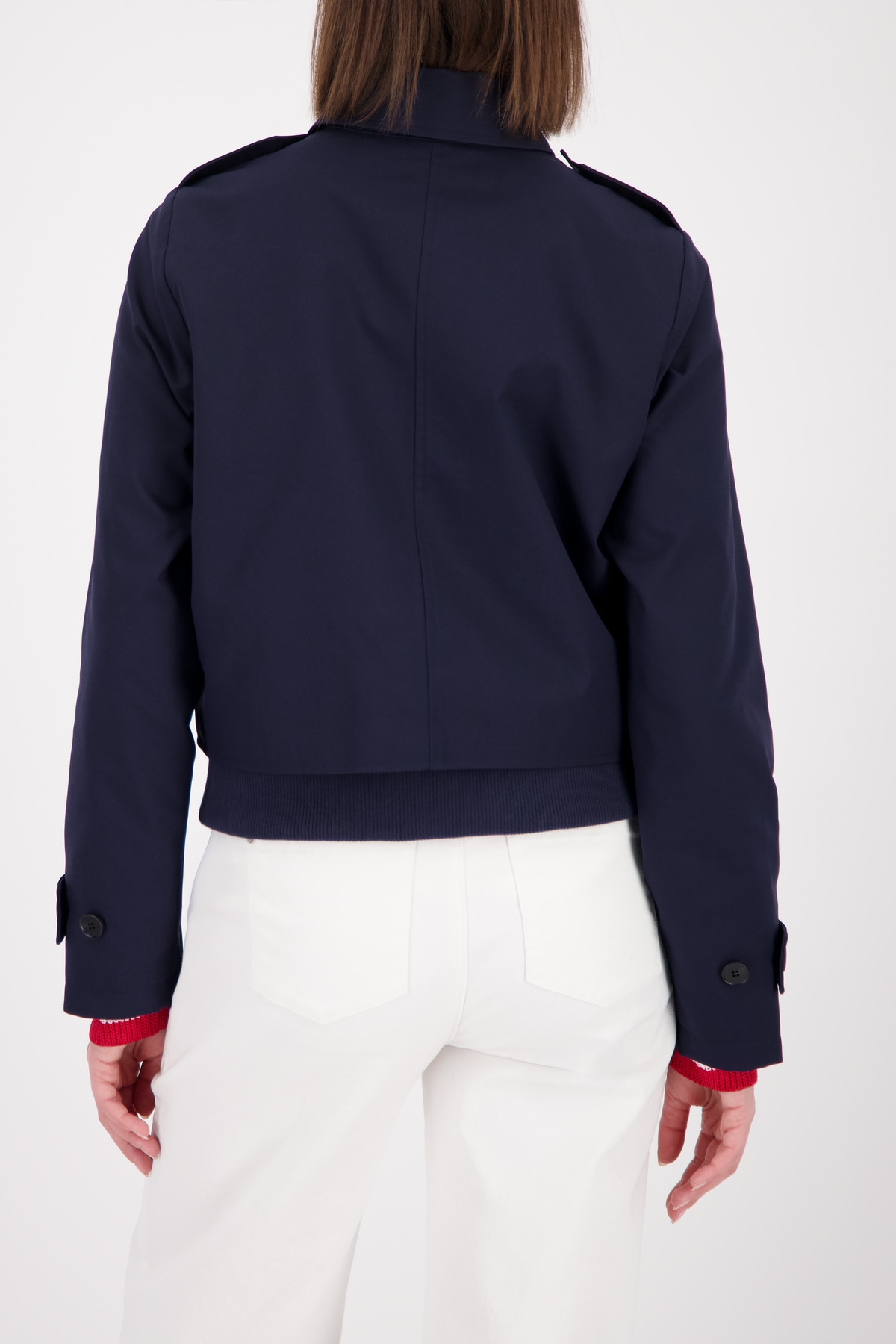 Monari Kurzjacke »Jacke Trench« ohne Kapuze kurze Form, Regular Fit, typische Schulterklappen