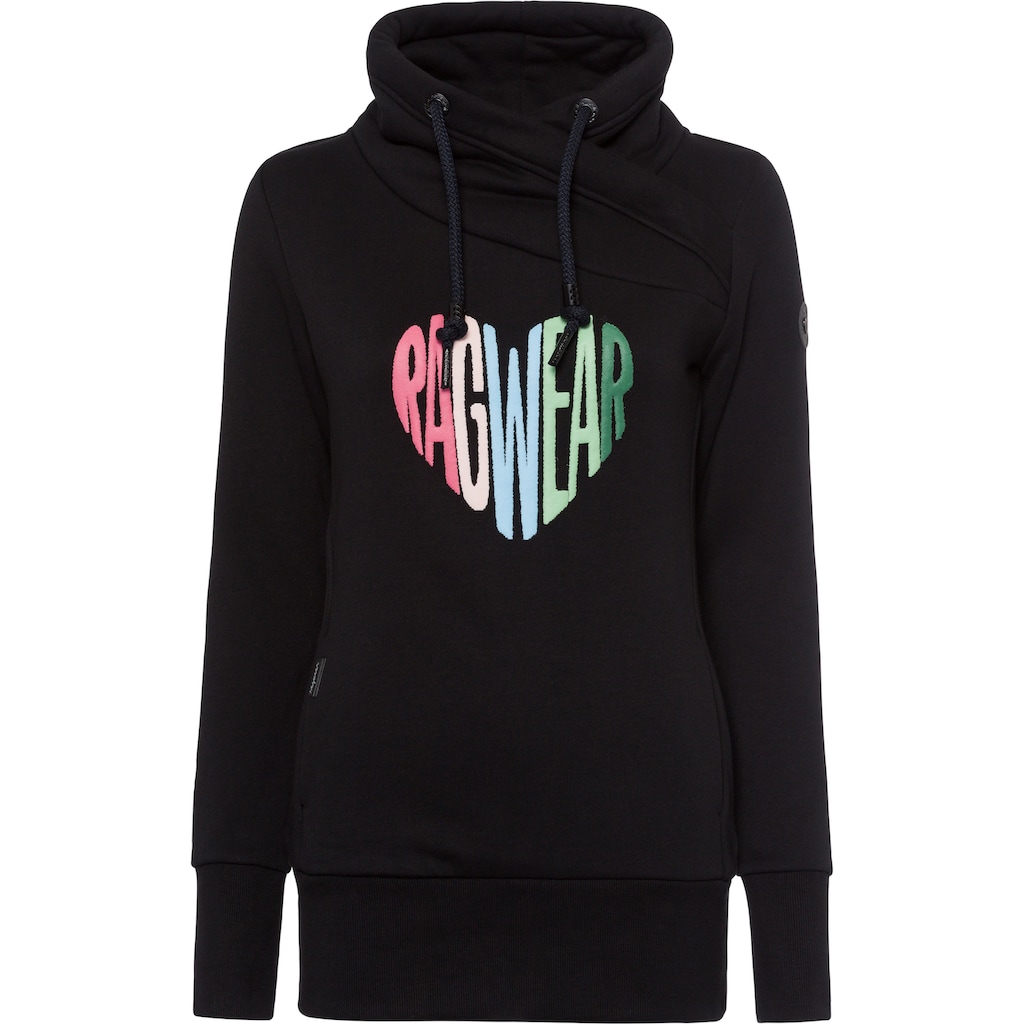 Ragwear Sweater »NESKA LOVE O«, mit asymetrischem Schalkragen im Rainbow Pride-Design
