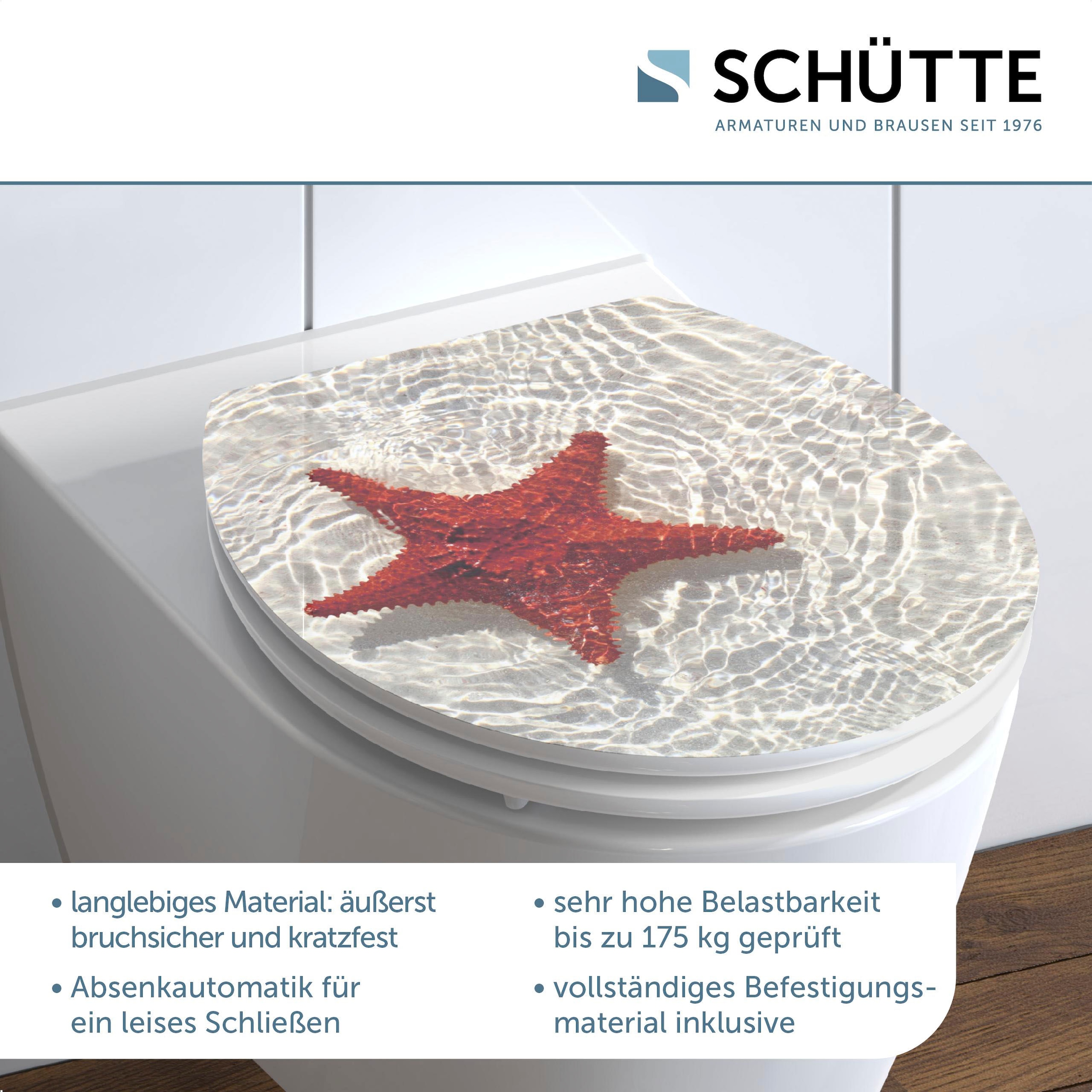 Schütte WC-Sitz »RED STARFISH« High Gloss mit MDF Holzkern, mit Absenkautomatik