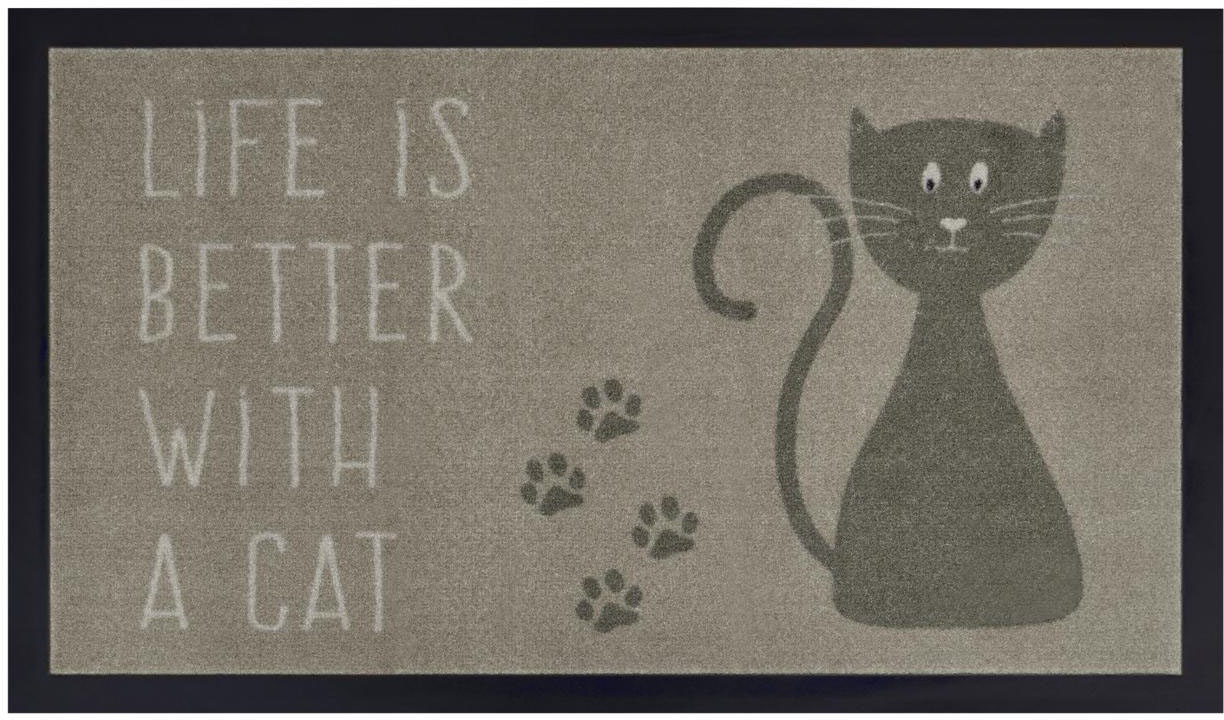 Image of my home Fussmatte »Katze«, rechteckig, 5 mm Höhe, In- und Outdoor geeignet, Rutschfest, Tiermotiv, Cat, mit Spruch, Robust, Pflegeleicht, Eingang bei Ackermann Versand Schweiz