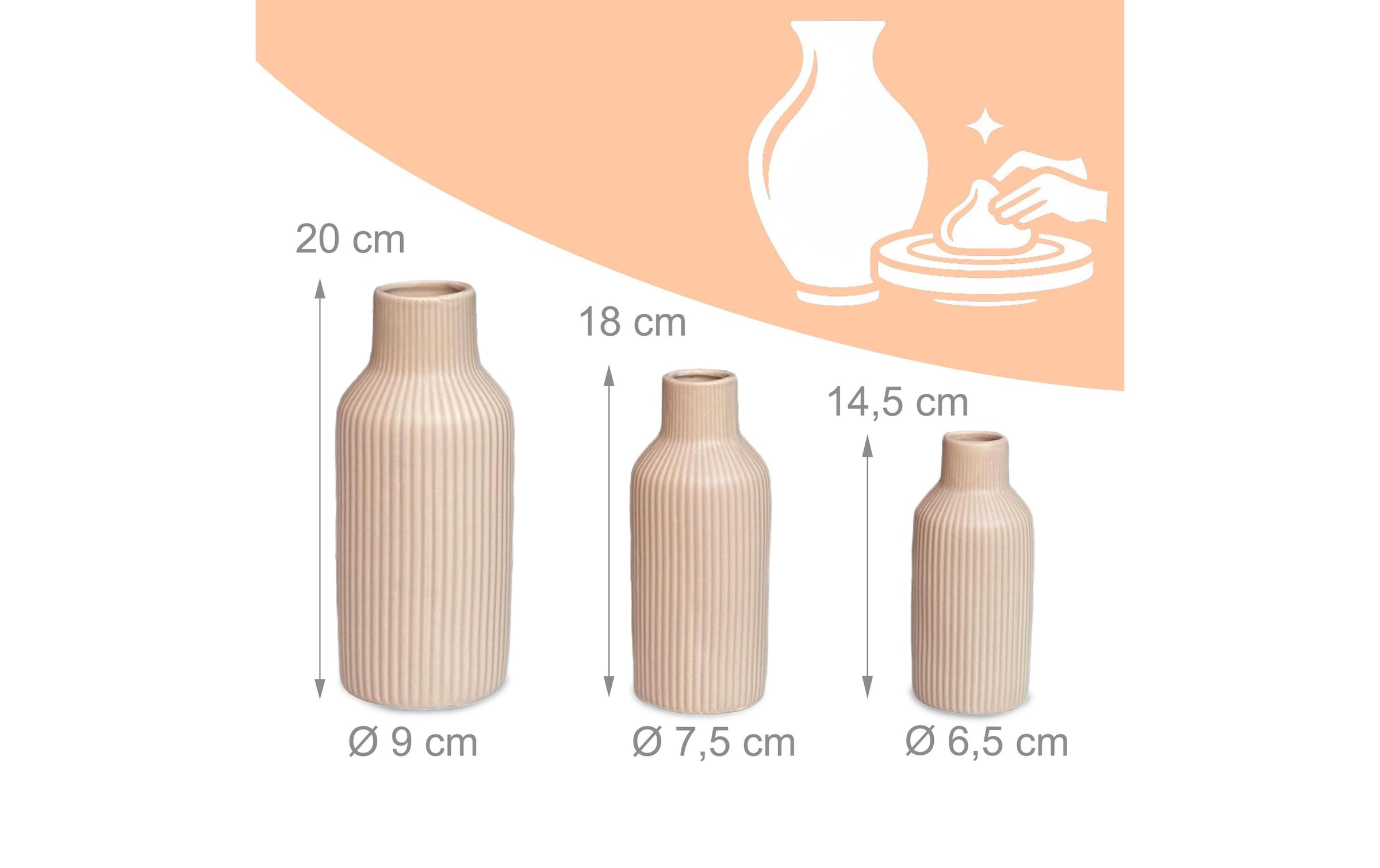 relaxdays Dekovase »3er Set«