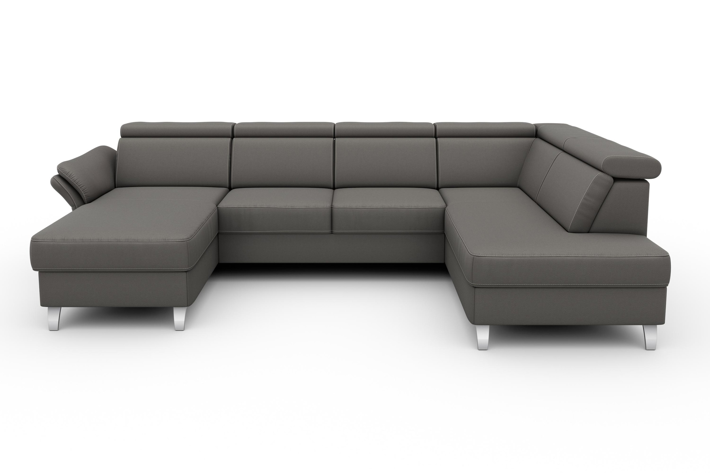 sit&more Wohnlandschaft »Vincenzo U-Form«, inklusive Kopfteilverstellung, wahlweise mit Bettfunktion, Bettkasten