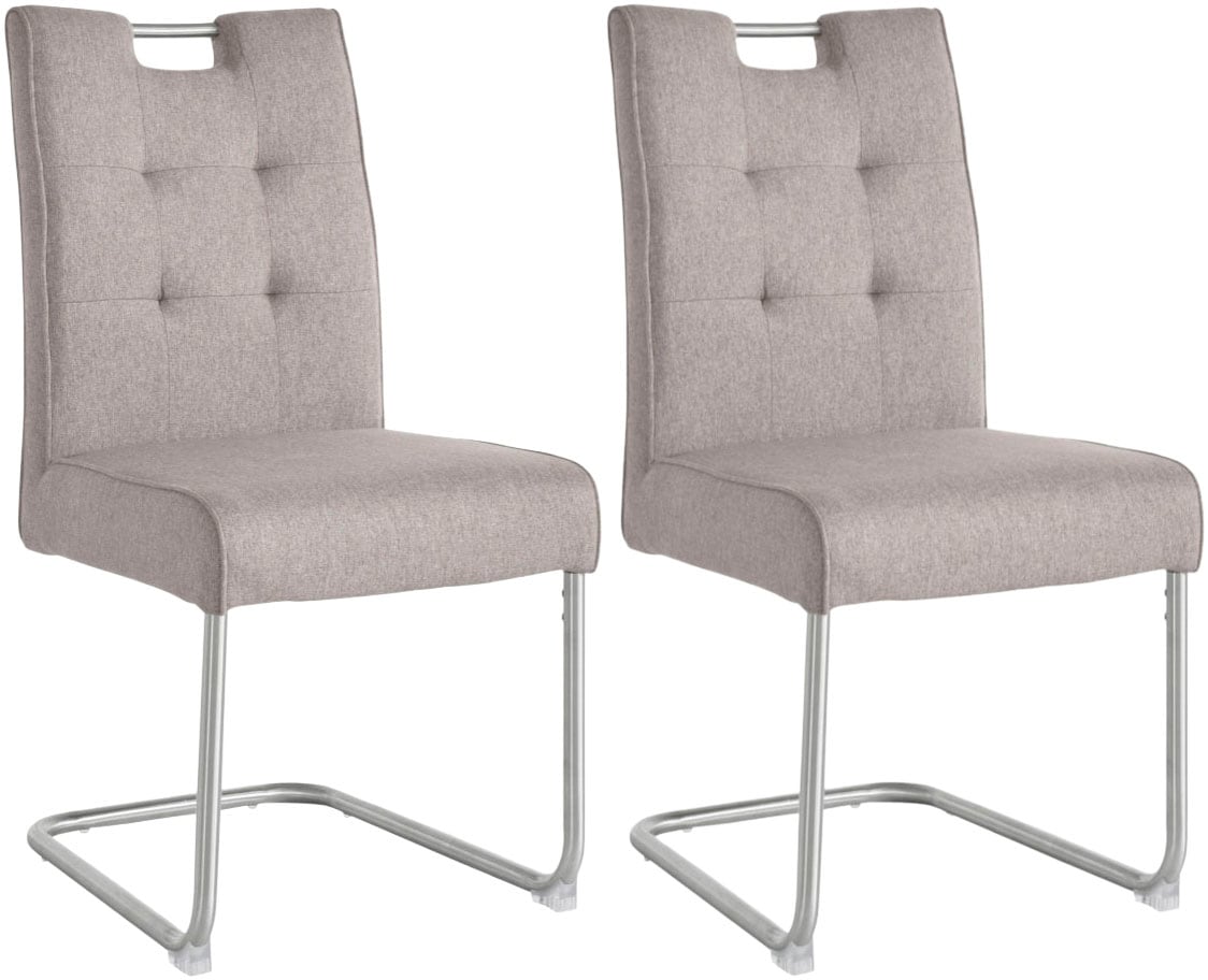 s.Oliver Chaise cantilever »Ciella« (Ensemble) 2 cuisavec matelassage 3D de qualité et ressorts ensachés, structure en acier inoxydable