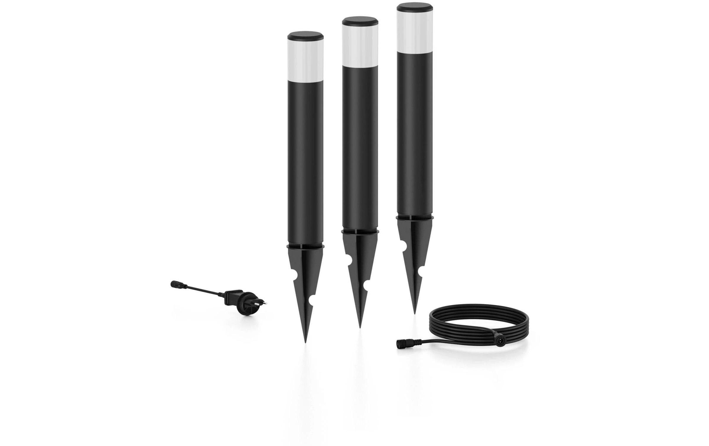 Image of Philips Gartenleuchte "Niedervolt Purex CH 3 x 1.5W 2700 K, schwarz" Warmweiss