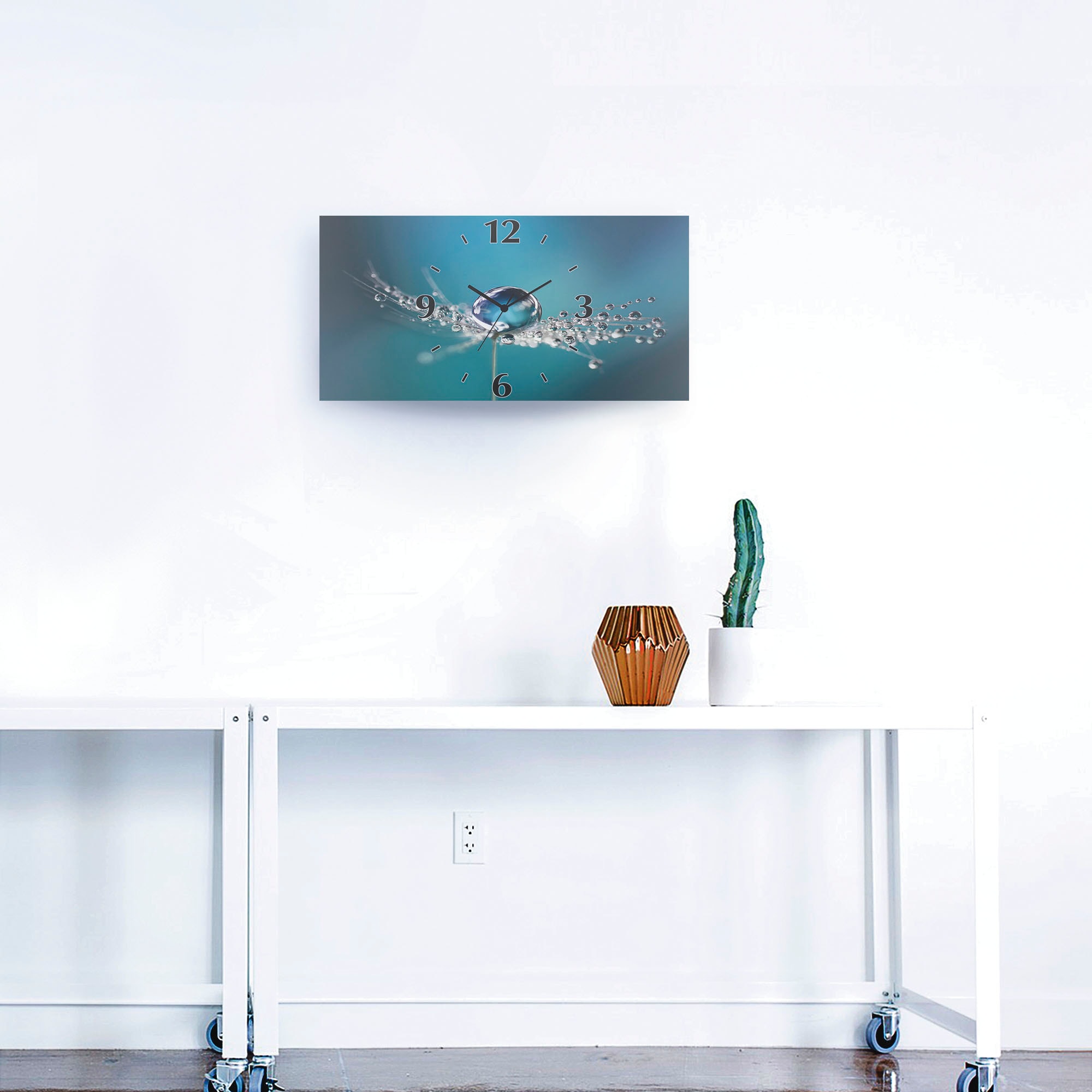 Artland Horloge murale »Pusteblume Tautropfen blau« wahlweise mit Quarz- oder Funkuhrwerk, lautlos ohne Tickgeräusche