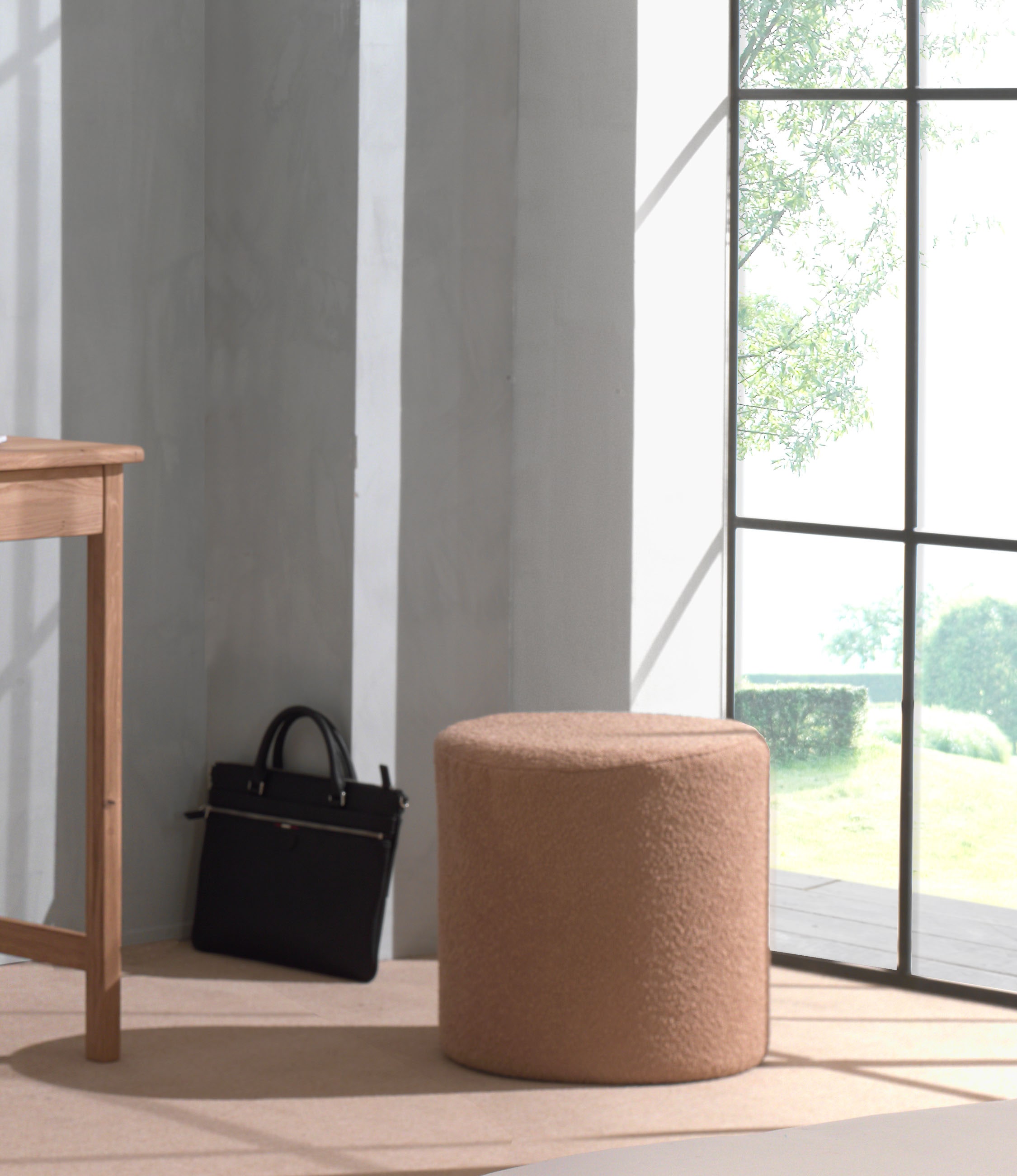 Vipack Tabouret »Forrest, universell einsetzbar, auch als Nachttisch, modernes Design« L/H/P env. 41x41,5x41 cm, tissu bouclé doux,  housse 100 % polyester, tonalité neutre