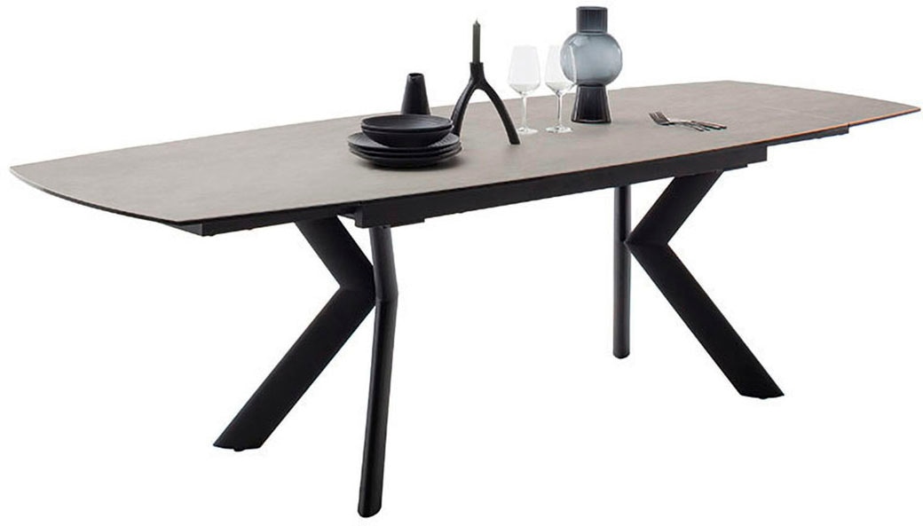 MCA furniture Esstisch »OSSANA Vierfusstisch 180-260 cm«, (Einzelstück), Keramik,Metall,Stirnauszug,ausziehbar,Tischplatte 13 mm,8-10 Personen