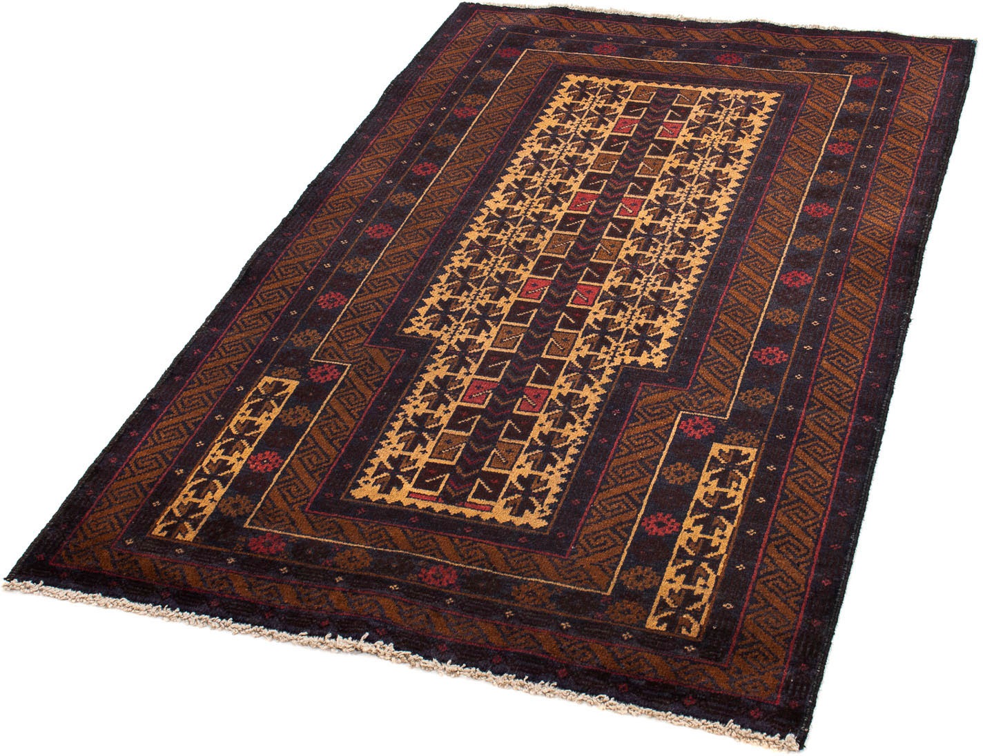 Image of morgenland Orientteppich »Belutsch - 133 x 80 cm - braun«, rechteckig, 8 mm Höhe, Wohnzimmer, Handgeknüpft, Einzelstück mit Zertifikat bei Ackermann Versand Schweiz