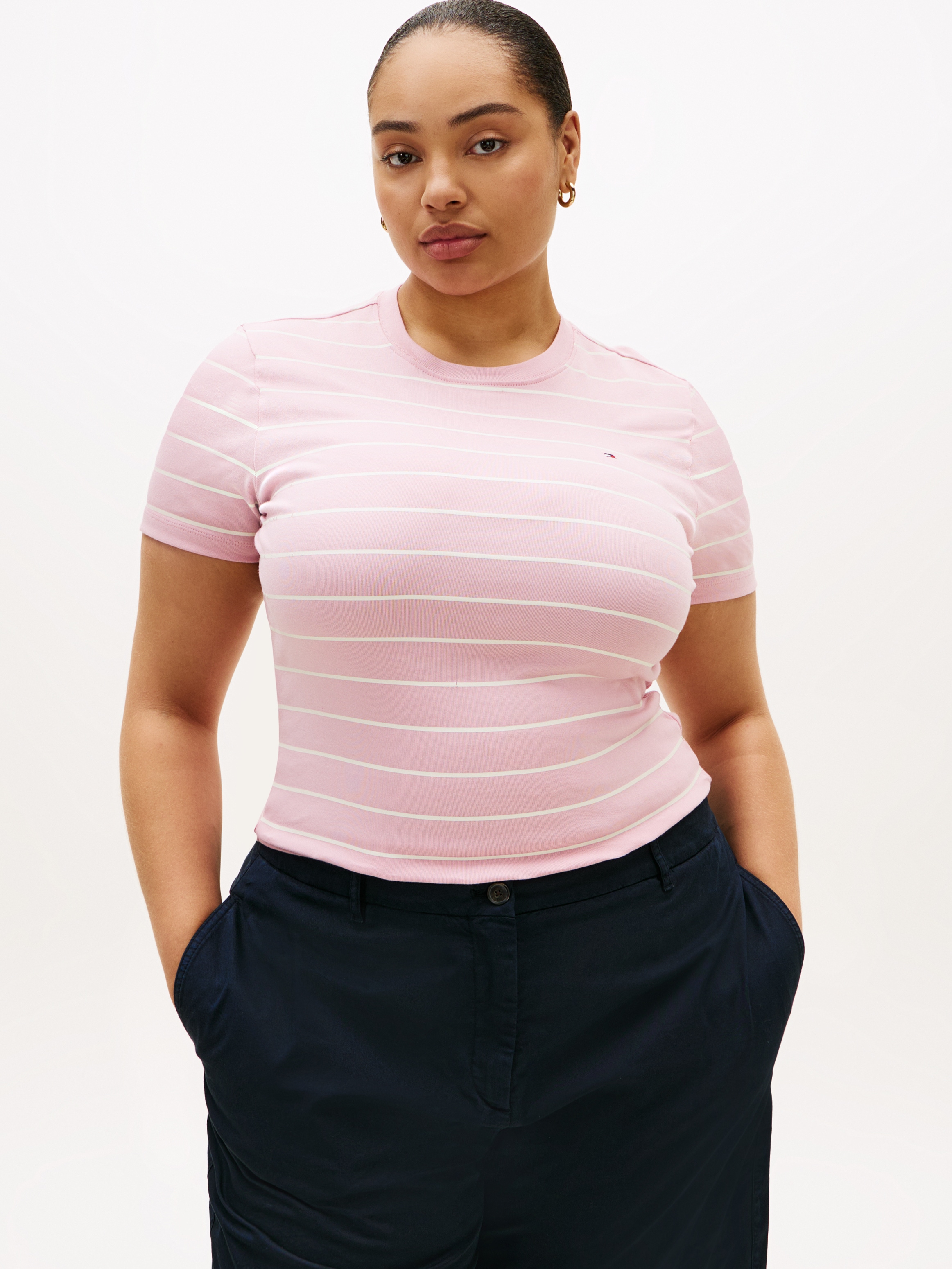 Tommy Hilfiger Curve T-shirt »CRV SLIM CODY C-NK SS« in grossen Grössen