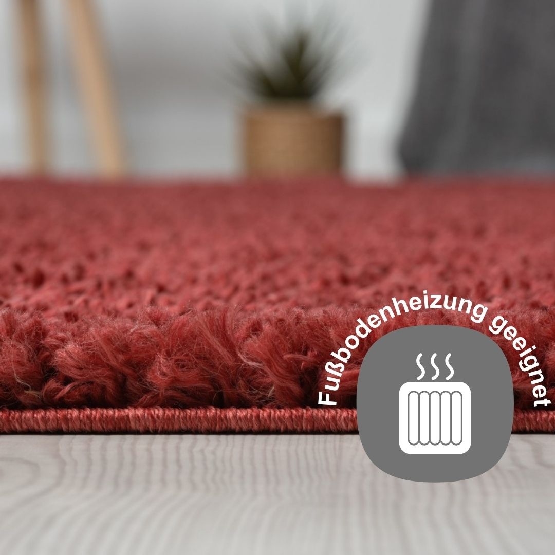 Myflair Möbel & Accessoires Hochflor-Teppich »My Shaggy«, rund, 37 mm Höhe, Shaggy, Uni Farben, leicht glänzend, Microfaser, extra flauschig