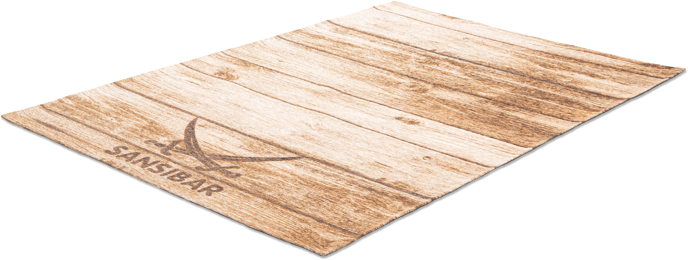 Sansibar Teppich »Keitum 009«, rechteckig, Flachgewebe, Motiv Holzdielen &  gekreuzte Säbel Trouver sur