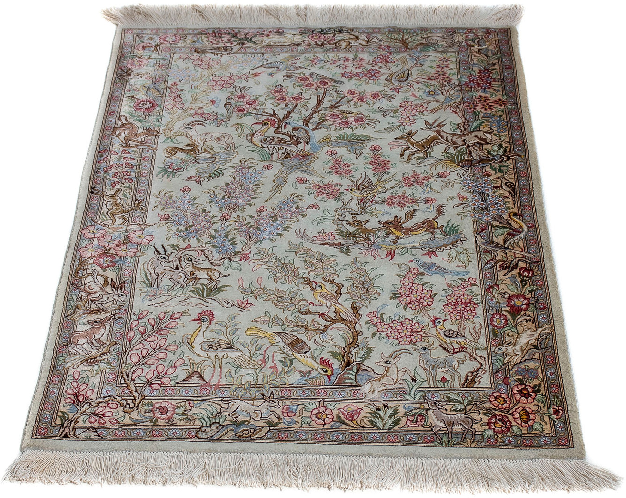 Image of morgenland Orientteppich »Perser - Ghom - 94 x 60 cm - beige«, rechteckig, 10 mm Höhe, Wohnzimmer, Handgeknüpft, Einzelstück mit Zertifikat bei Ackermann Versand Schweiz