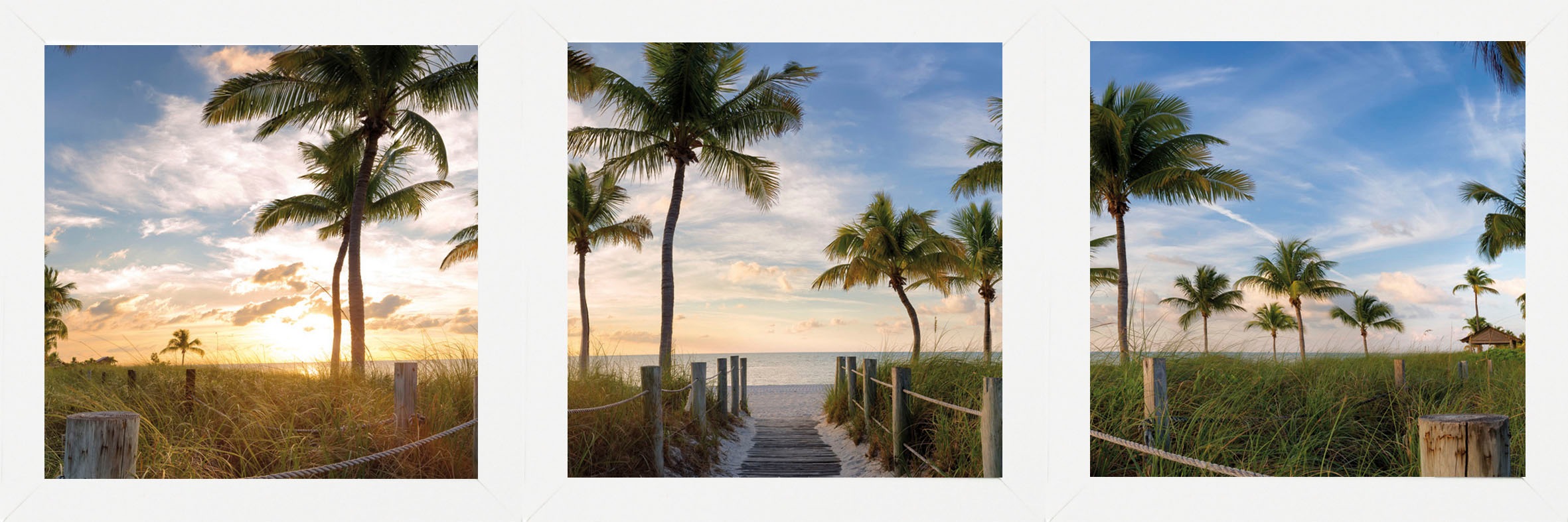 Image of Bönninghoff Bild mit Rahmen »Palmenstrand, 3er Set«, (1 St.) bei Ackermann Versand Schweiz