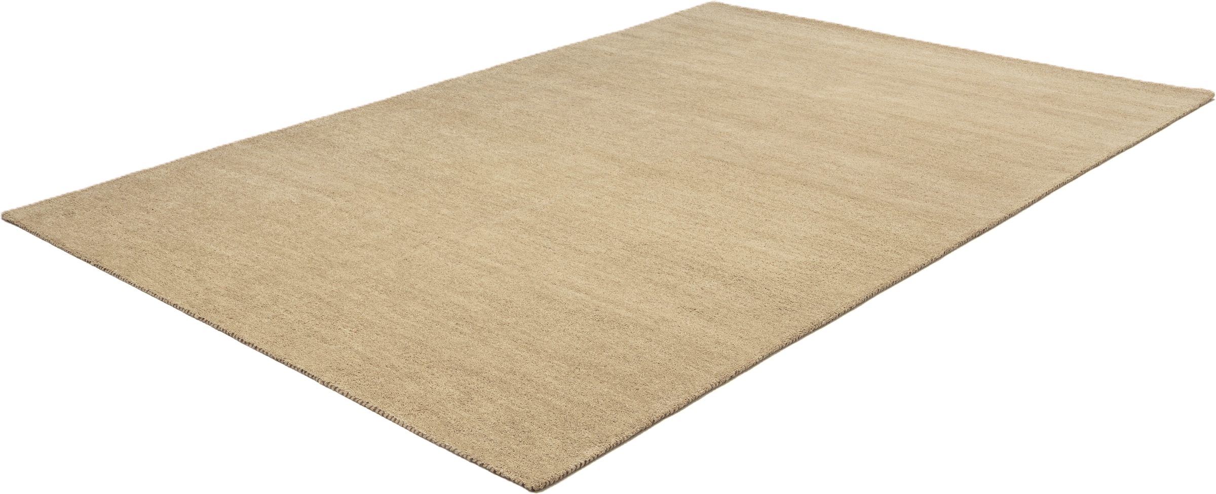 THEKO Tapis en laine »Gabbeh Uni, Handgefertigt, meliert, auch als Läufer erhältlich, Wolle« Rectangulaire 14 mm Höhe Schlafzimmer, Wohnzimmer, Esszimmer, auch als Läufer oder rund